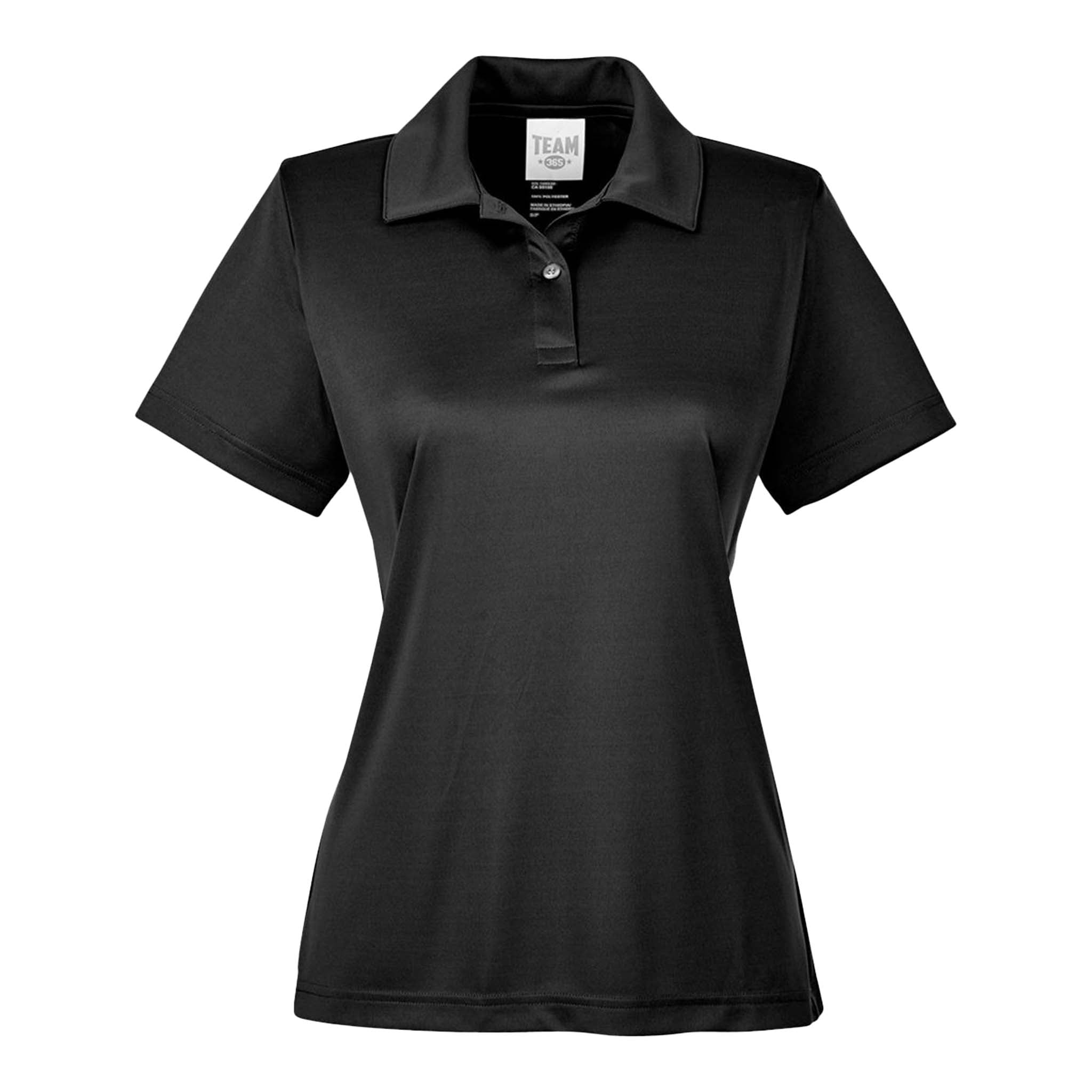 Team 365 TT51W custom polo in black, front view