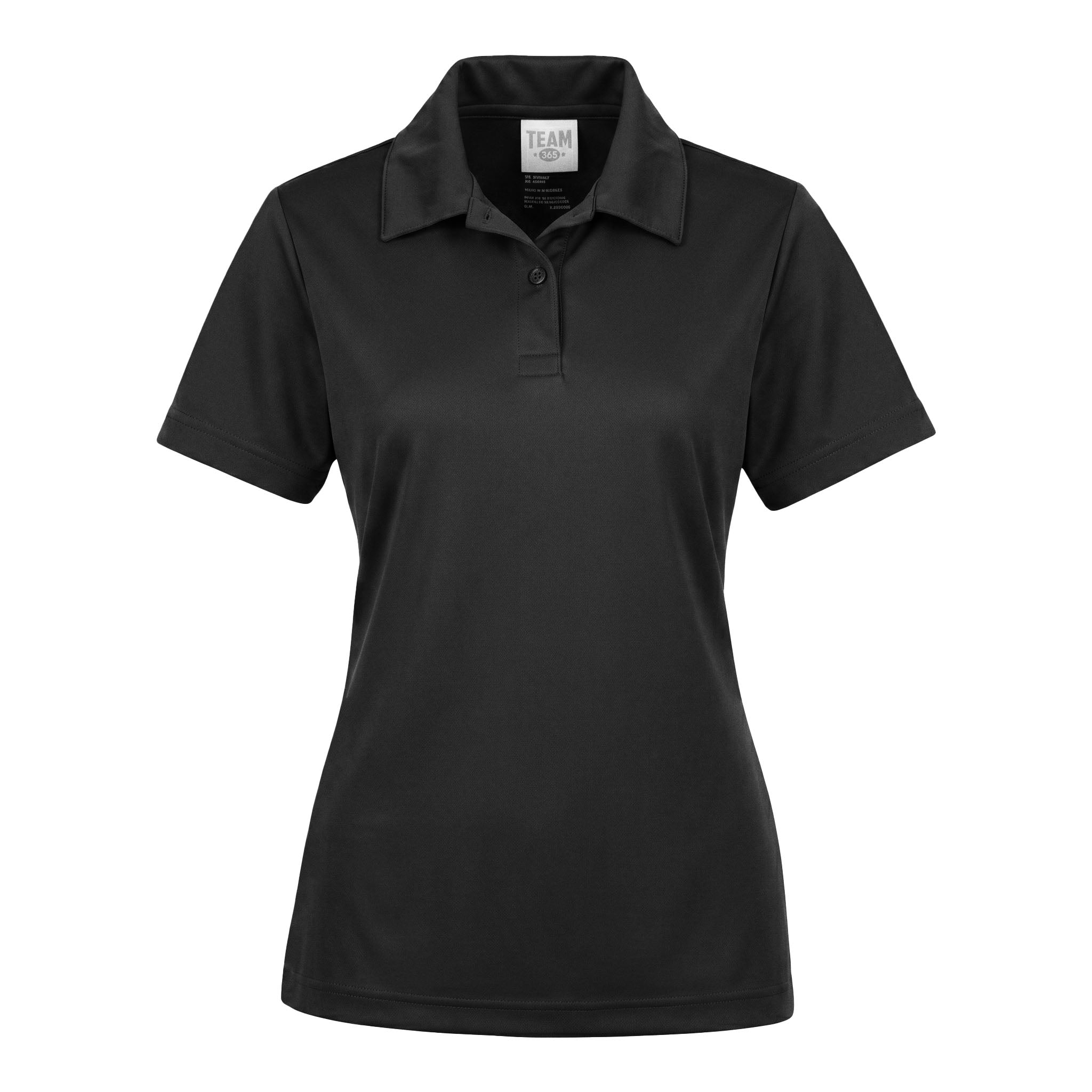 Team 365 TT51W custom polo in black, front view