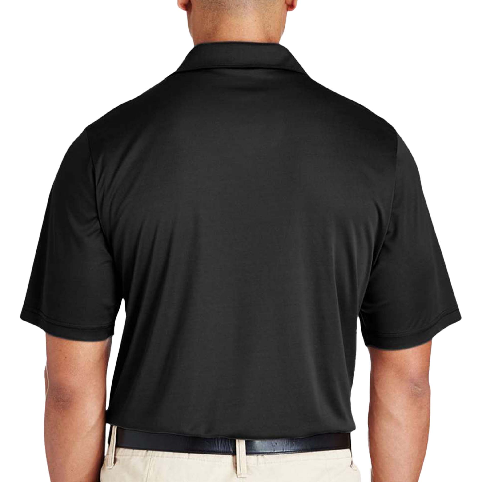 Team 365 TT51 custom polo in black, back view