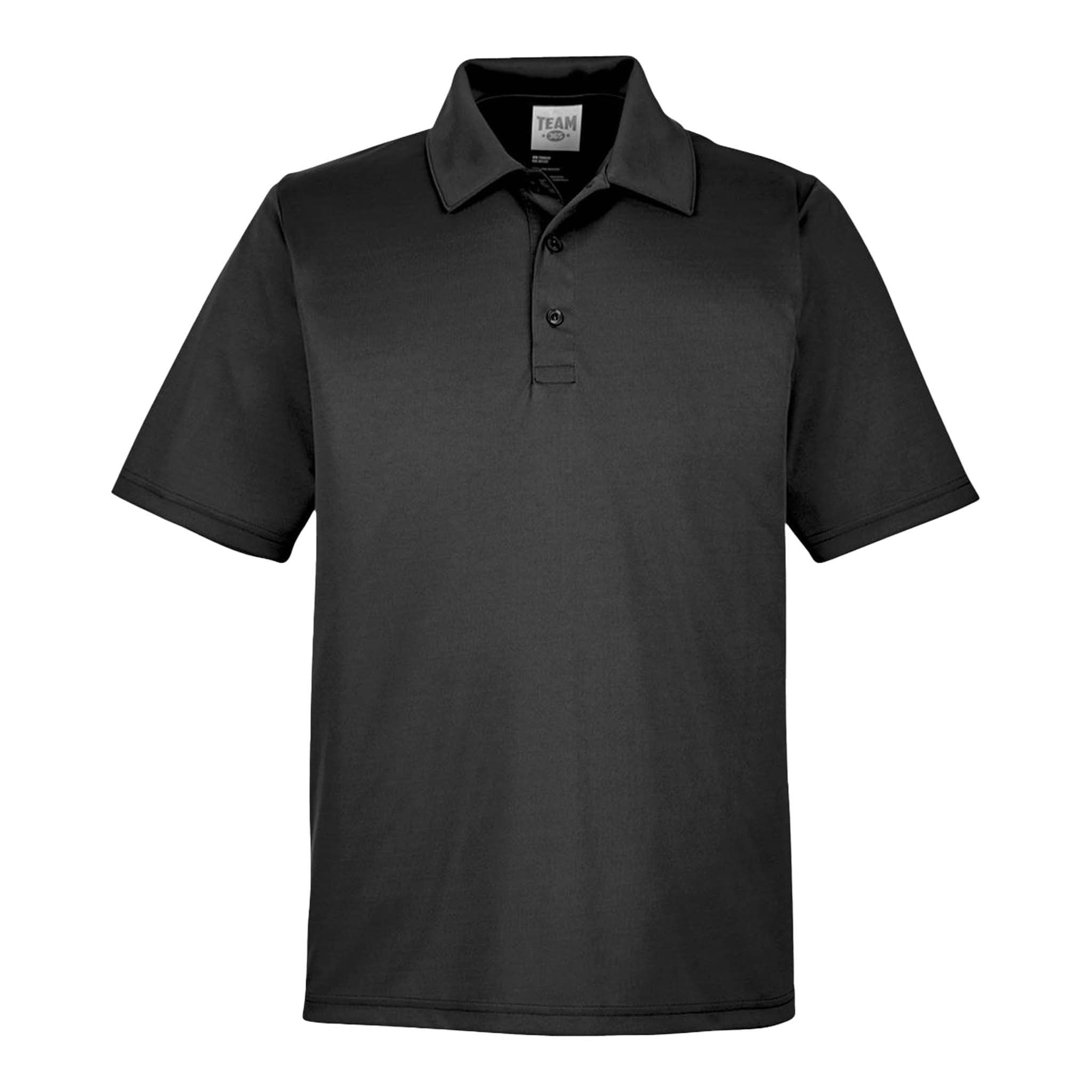 Team 365 TT51 custom polo in black, front view