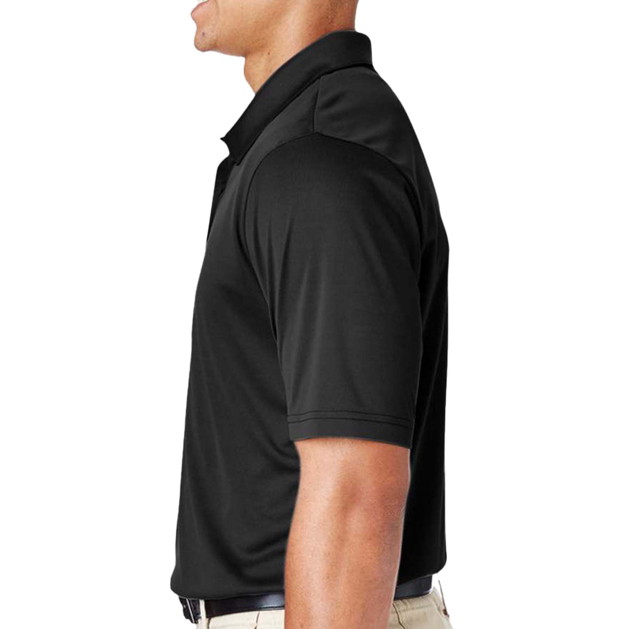 Team 365 TT51 custom polo in black, left side view