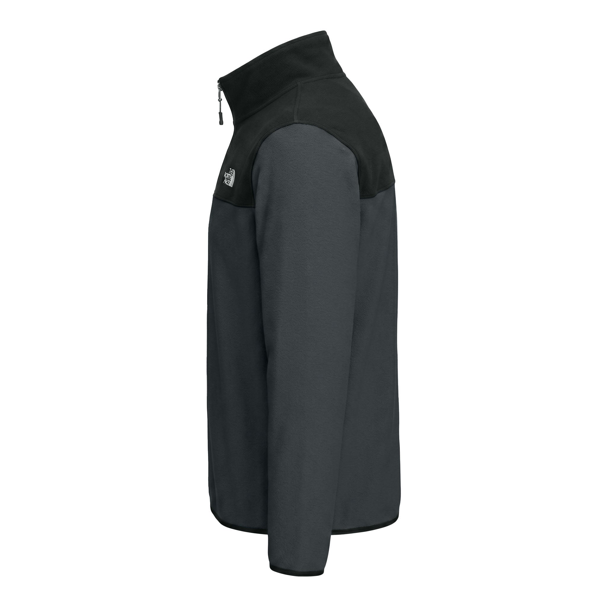 The North Face NF0A7V4L custom quarter-zip in asphalt grey and tnf black, left side view