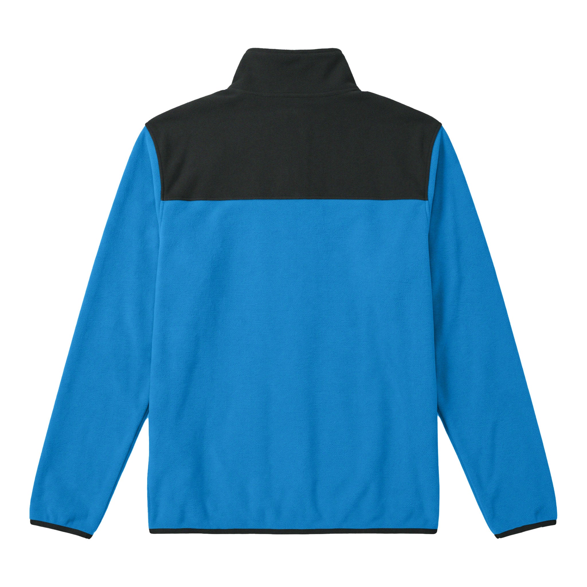 The North Face NF0A7V4L custom quarter-zip in hero blue and tnf black, back view