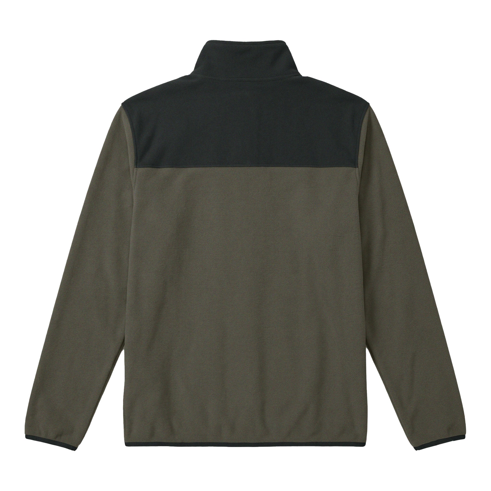 The North Face NF0A7V4L custom quarter-zip in new taupe green and tnf black, back view