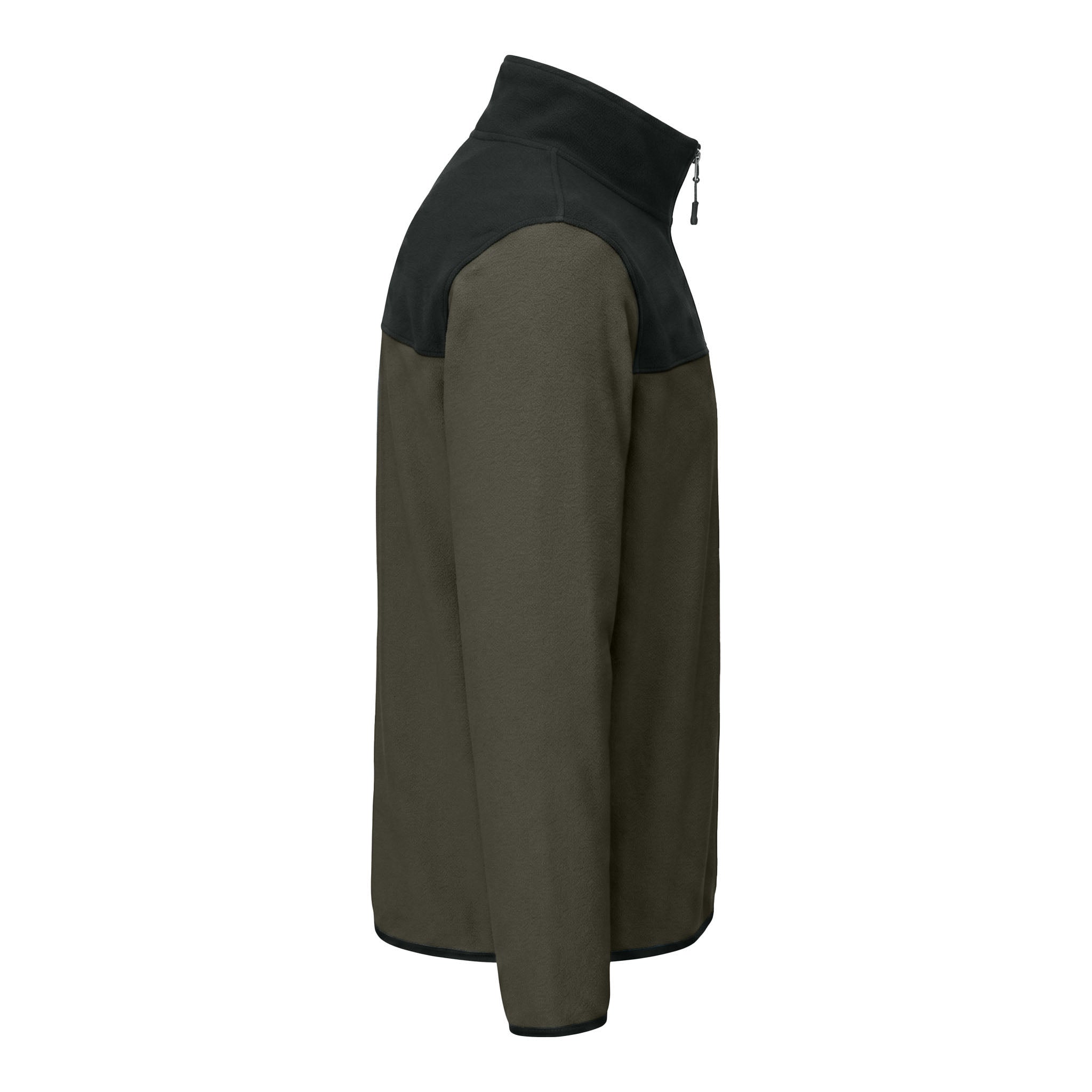 The North Face NF0A7V4L custom quarter-zip in new taupe green and tnf black, right side view