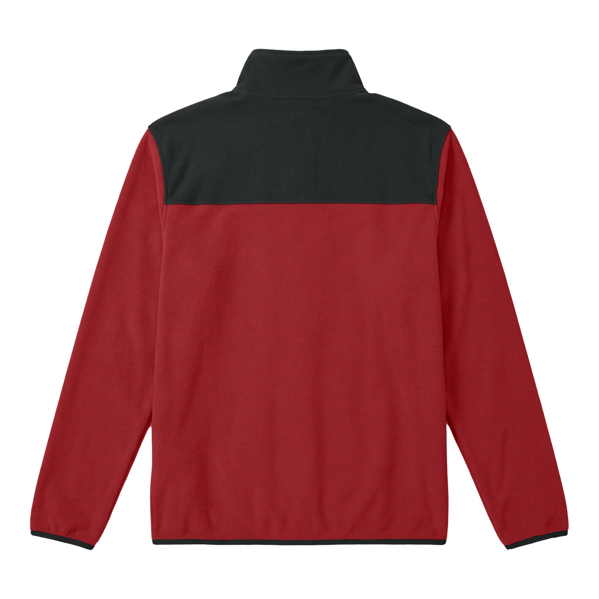 The North Face NF0A7V4L custom quarter-zip in rage red and tnf black, back view