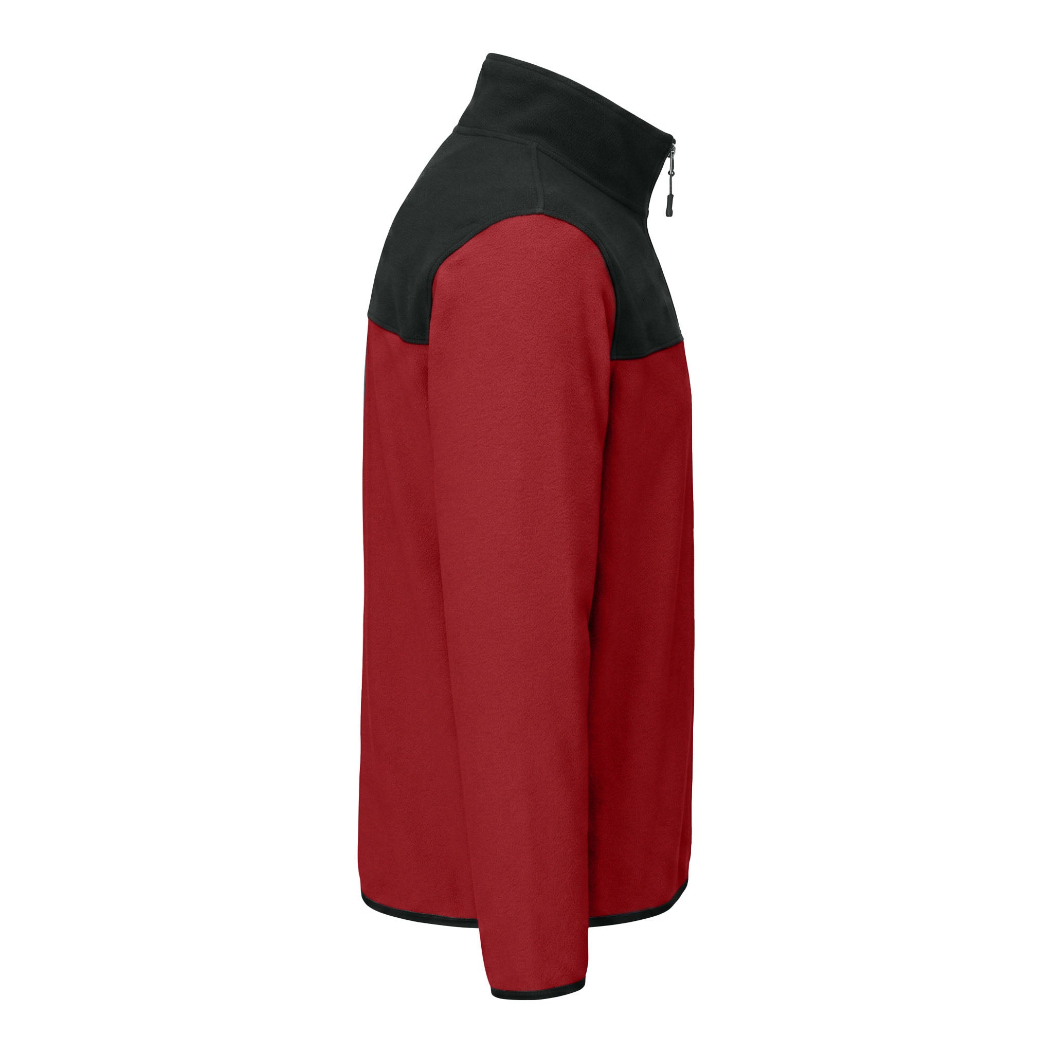 The North Face NF0A7V4L custom quarter-zip in rage red and tnf black, right side view