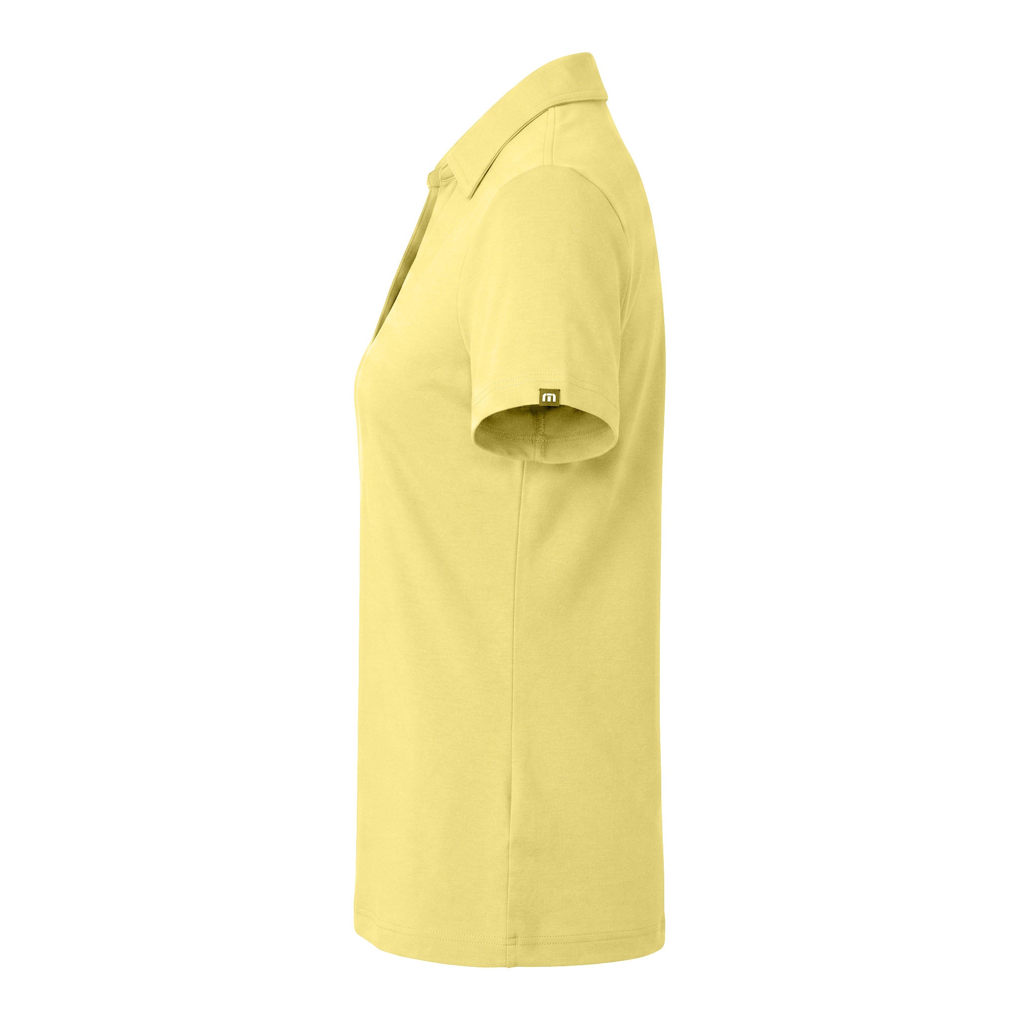 TravisMathew TM1LF071 custom polo in pale yellow, left side view