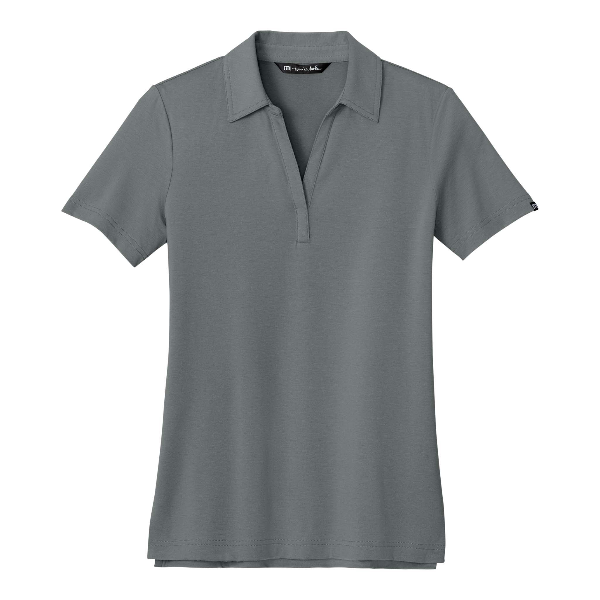 TravisMathew TM1LF071 custom polo in quiet shade grey, front view
