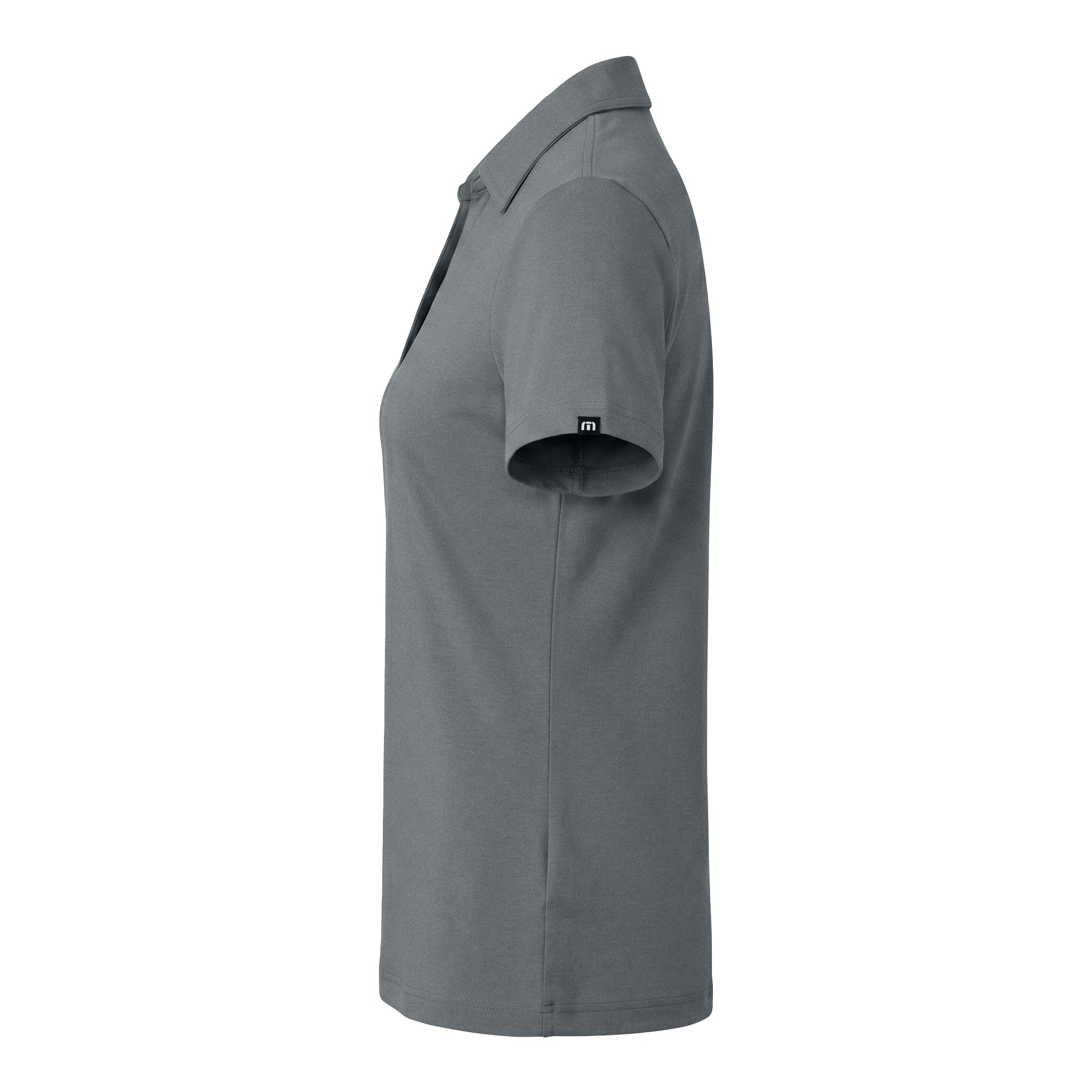 TravisMathew TM1LF071 custom polo in quiet shade grey, left side view