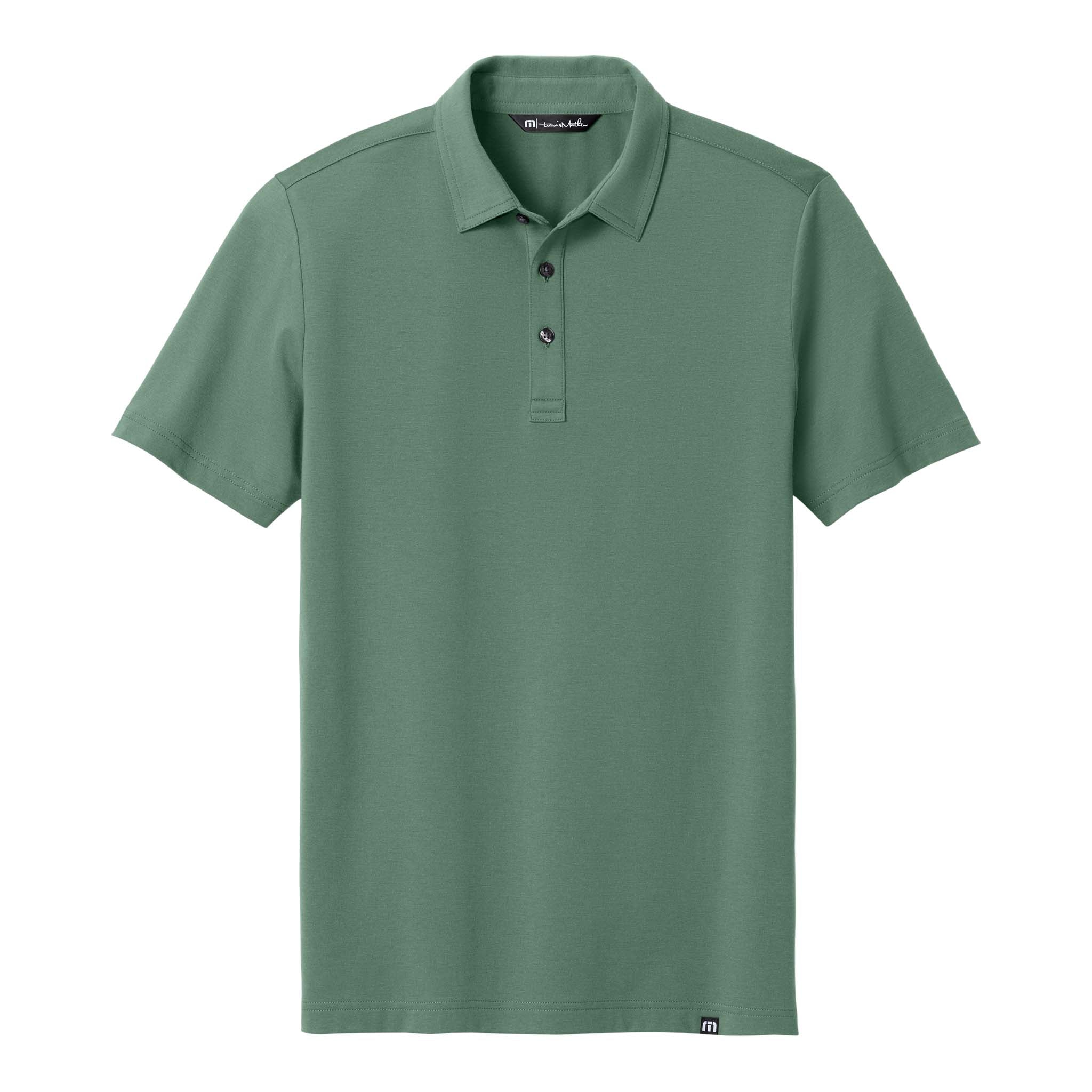TravisMathew TMA41461 custom polo in laurel green, front view