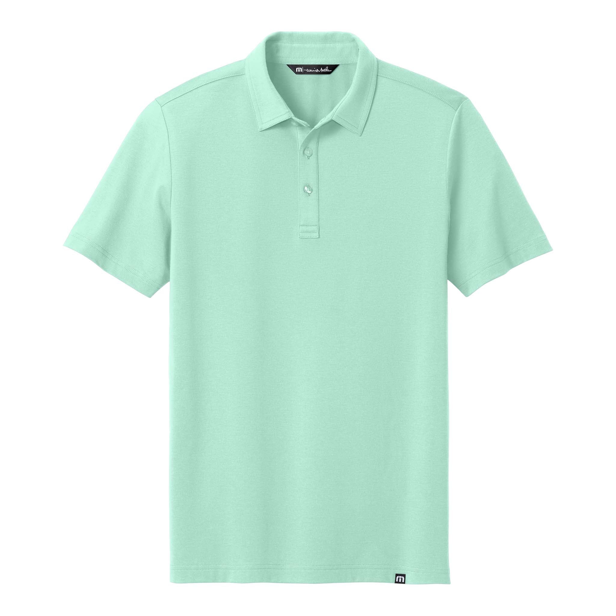 TravisMathew TMA41461 custom polo in mint, front view