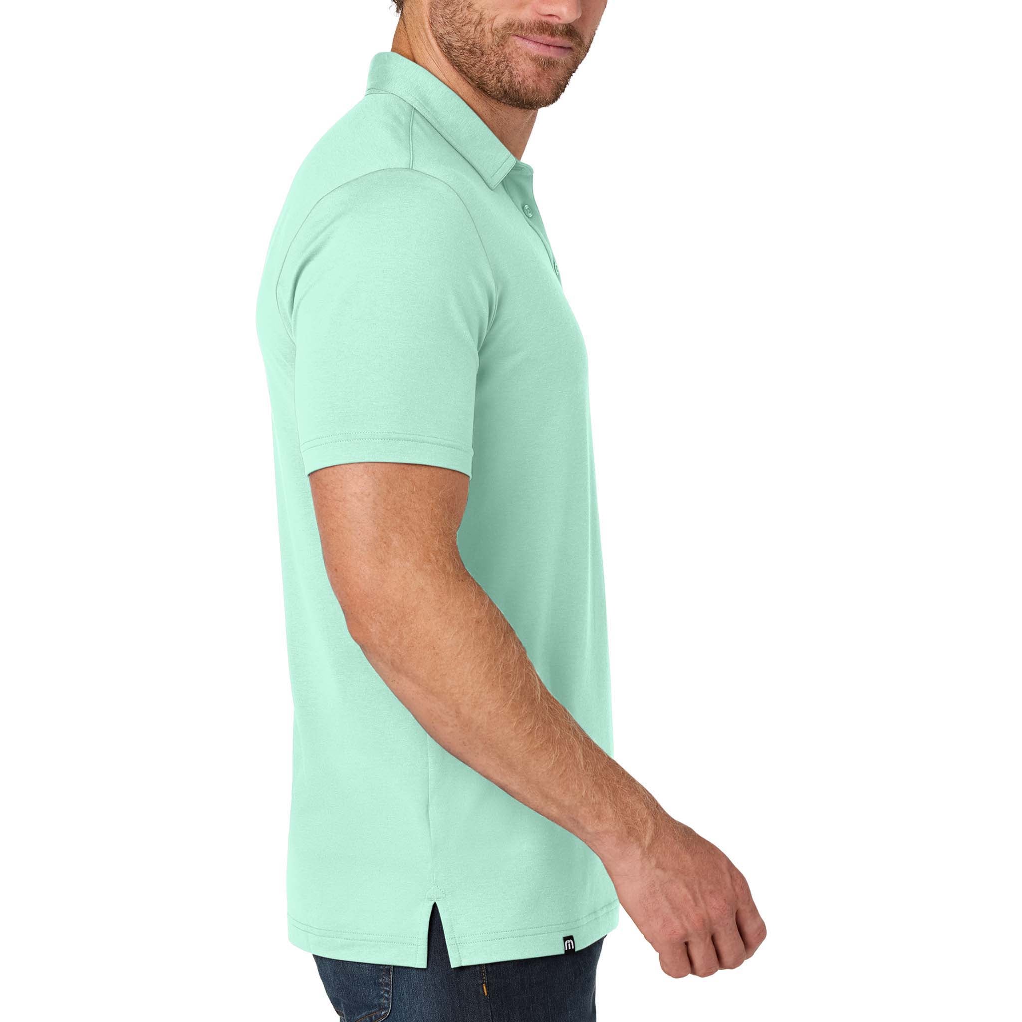 TravisMathew TMA41461 custom polo in mint, right side view
