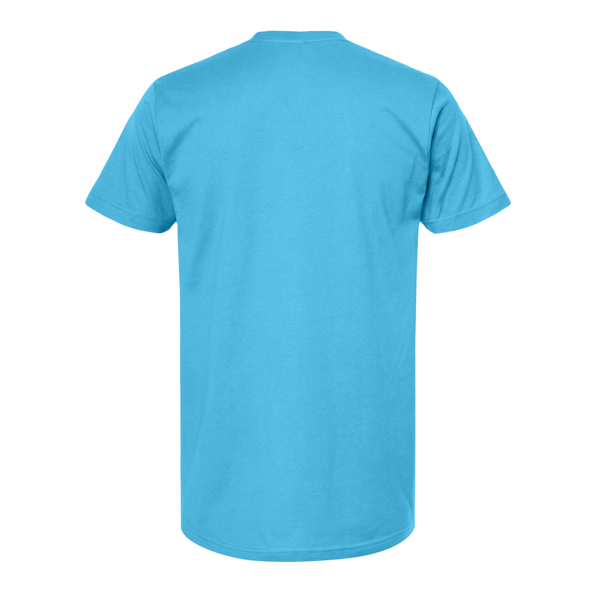 Tultex 202 custom short sleeve t-shirt in aqua, back view