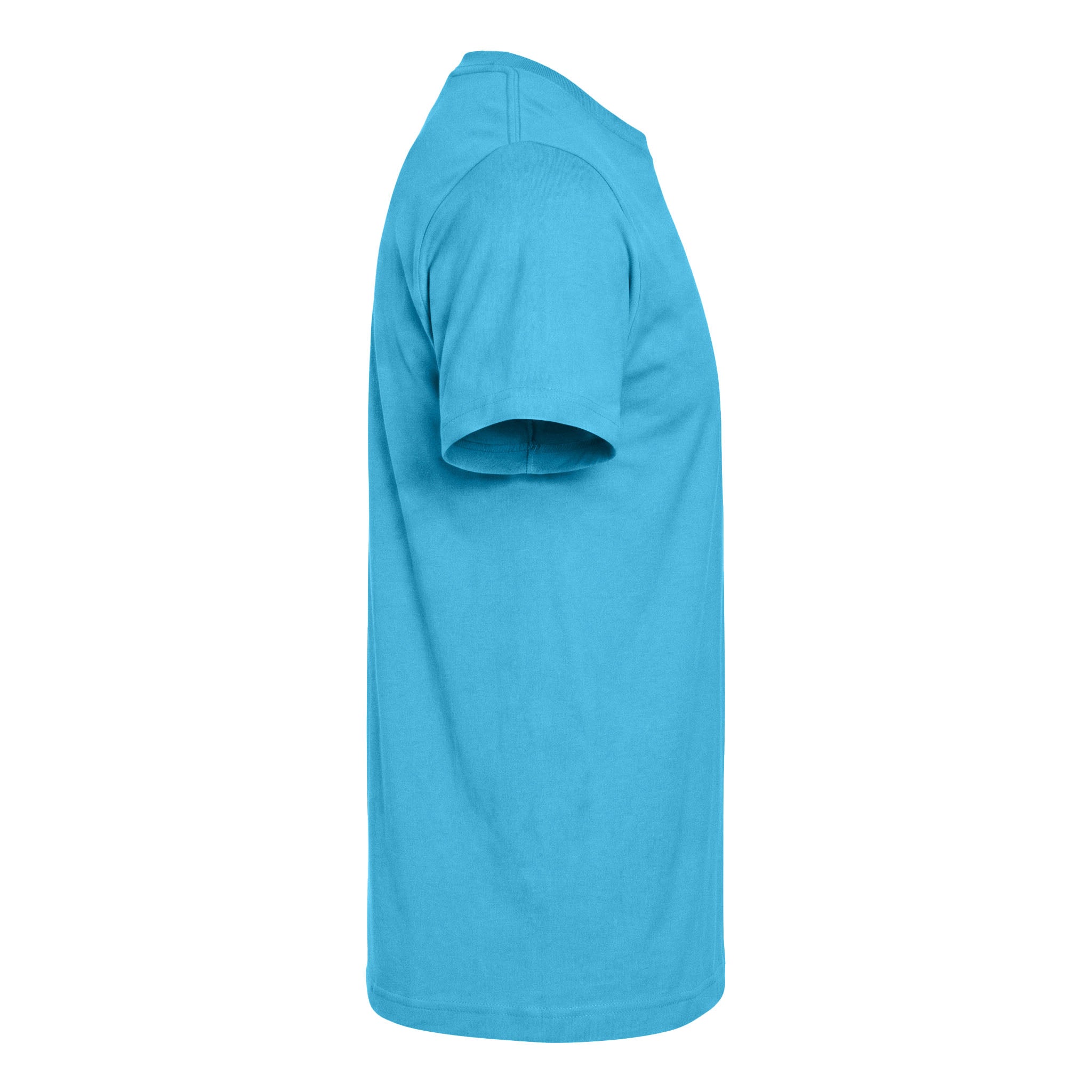 Tultex 202 custom short sleeve t-shirt in aqua, right side view