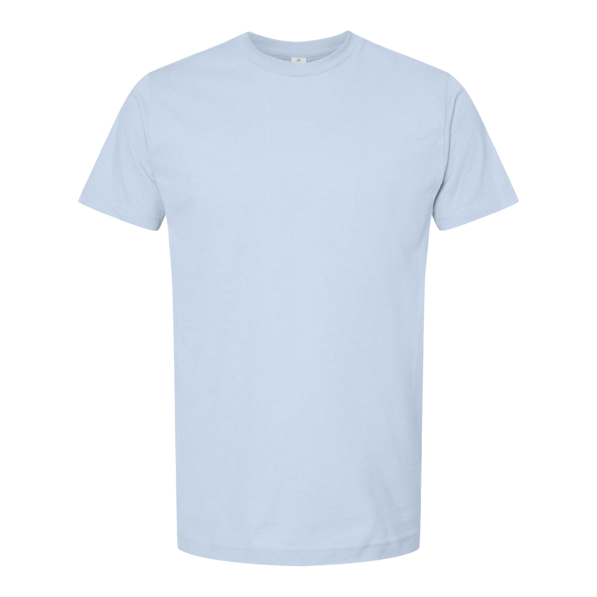 Tultex 202 custom short sleeve t-shirt in baby blue, front view