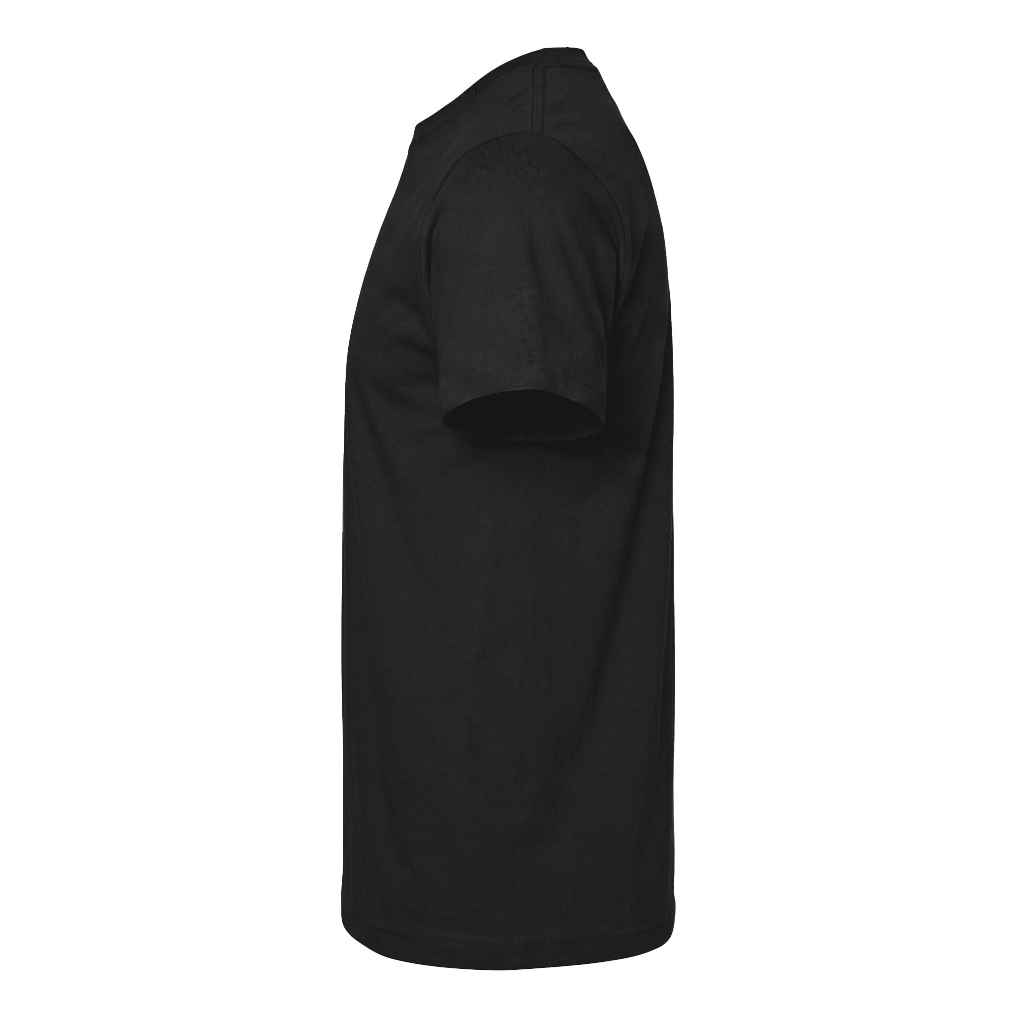 Tultex 202 custom short sleeve t-shirt in black, left side view