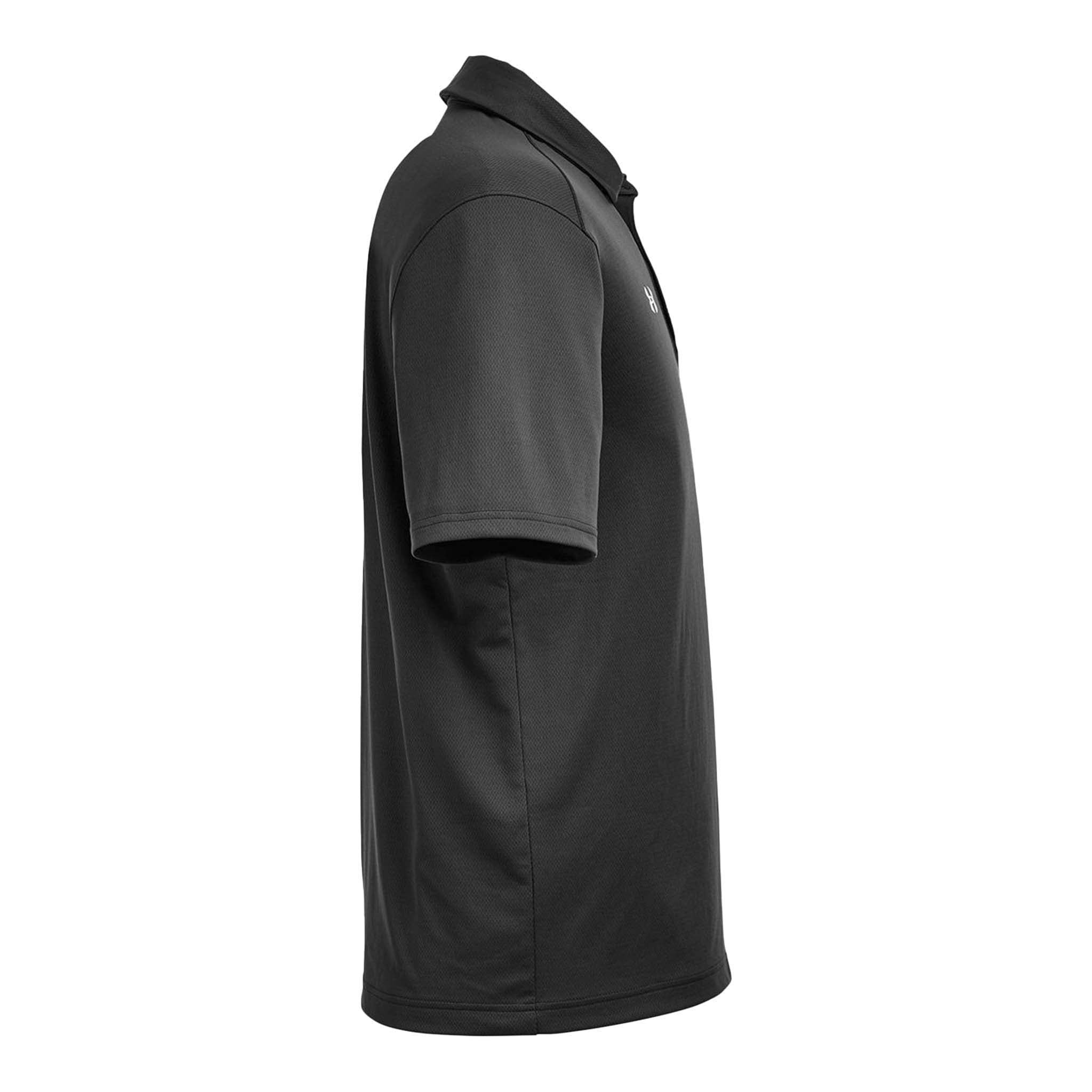 Under Armour 1370399 custom polo in black and white, right side view