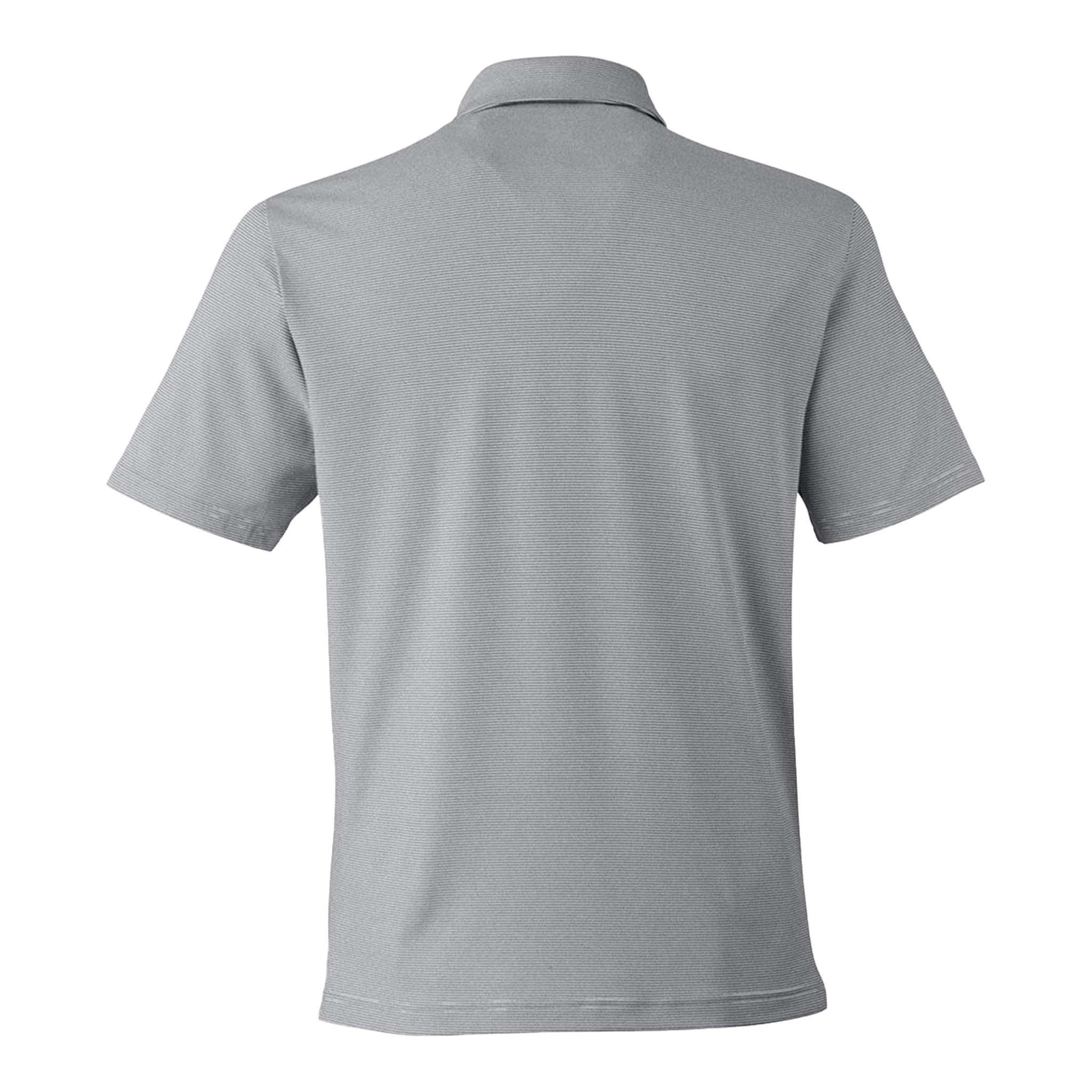 Under Armour 1389853 custom polo in mod grey and white, back view