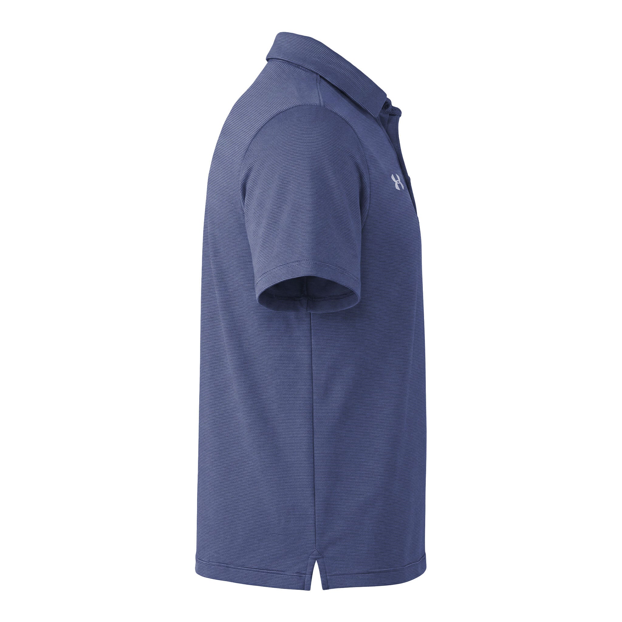 Under Armour 1389853 custom polo in royal and white, right side view