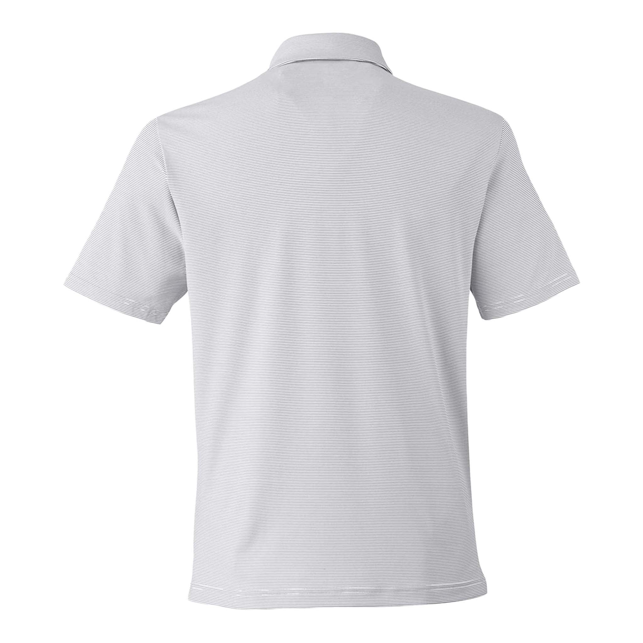 Under Armour 1389853 custom polo in white and black, back view