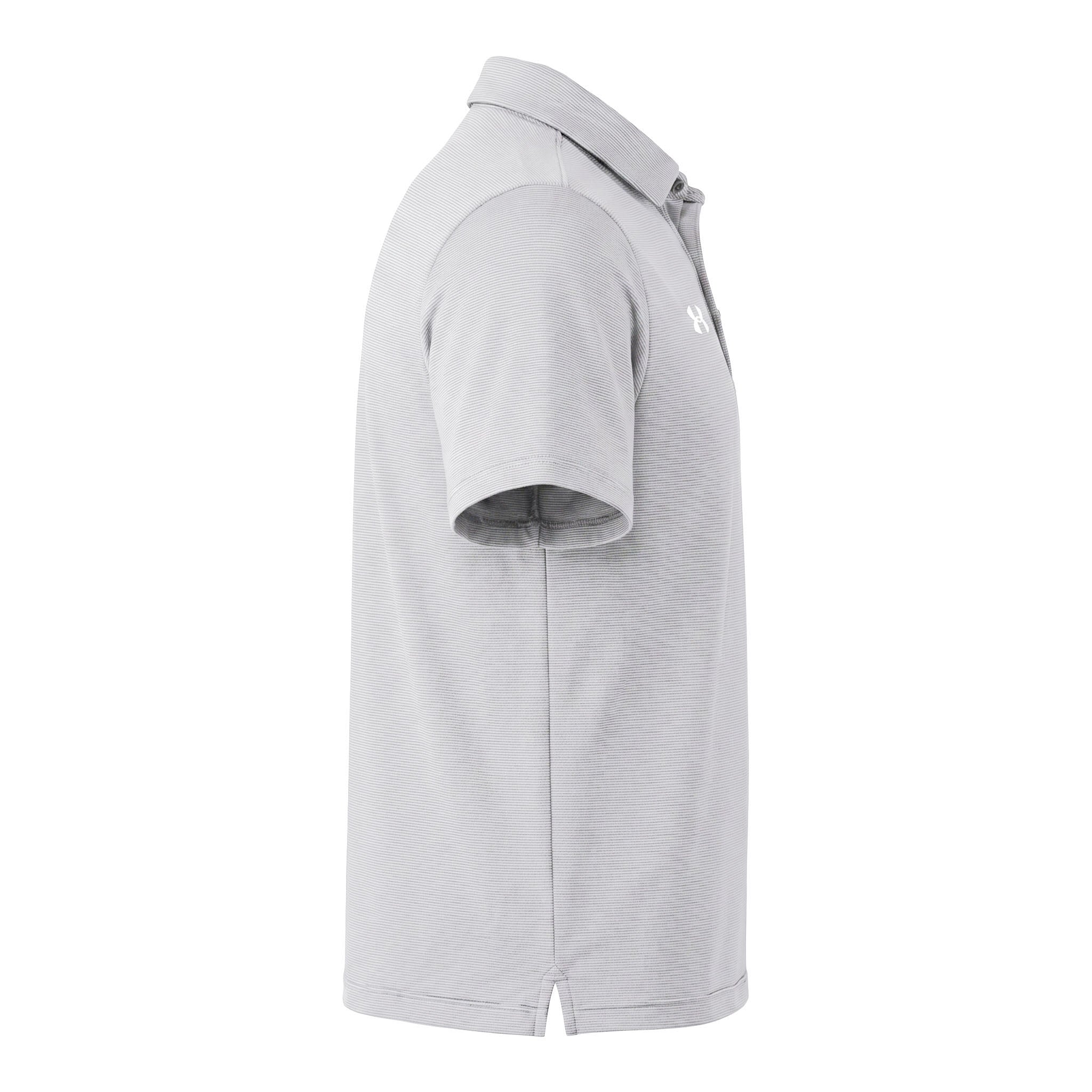Under Armour 1389853 custom polo in white and black, right side view