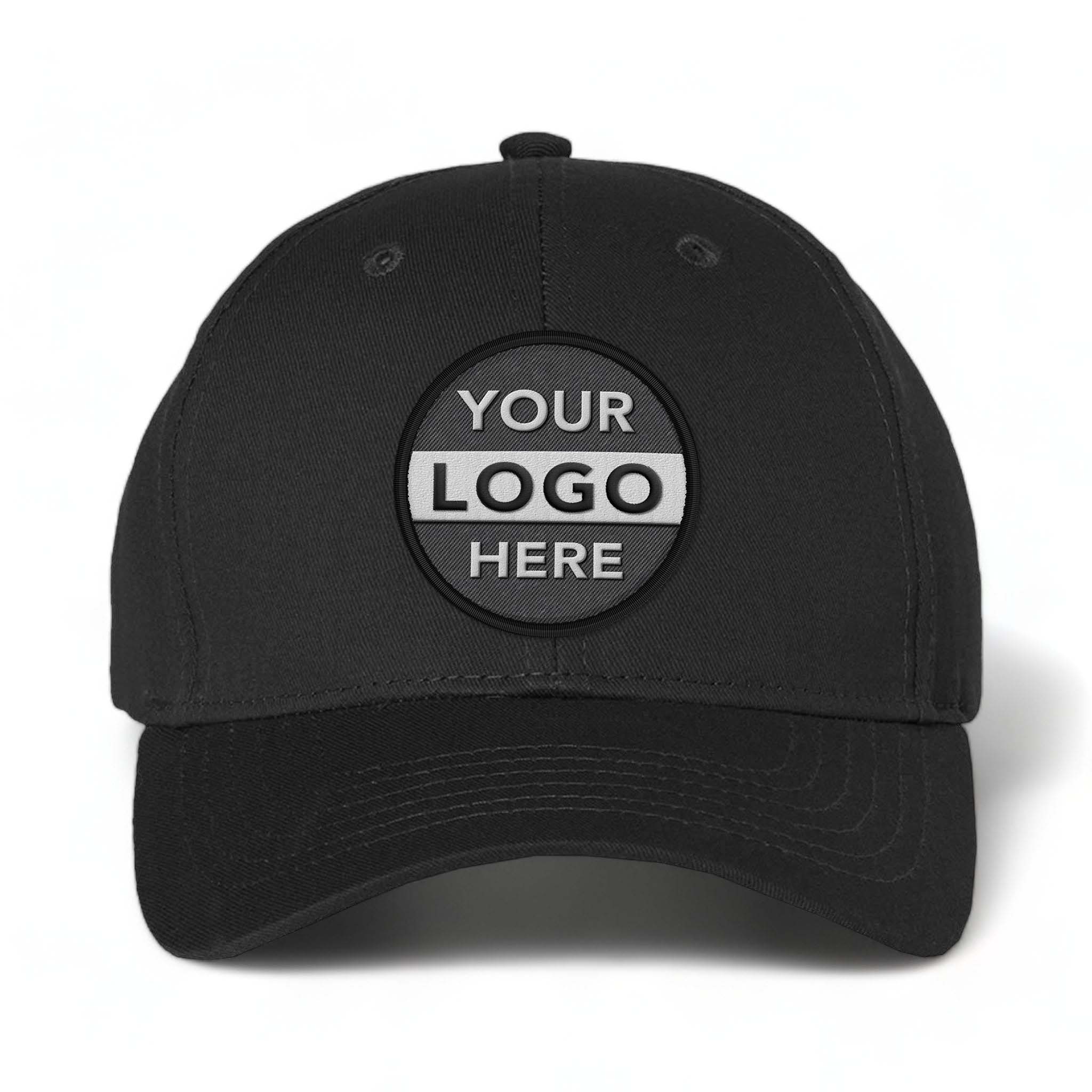 Valucap 2260 custom embroidered patch hat in black