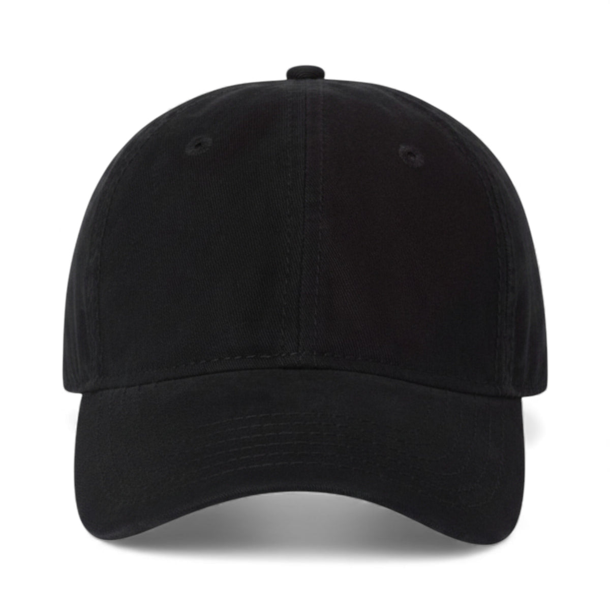 Front view of Valucap AH35 custom hat in black