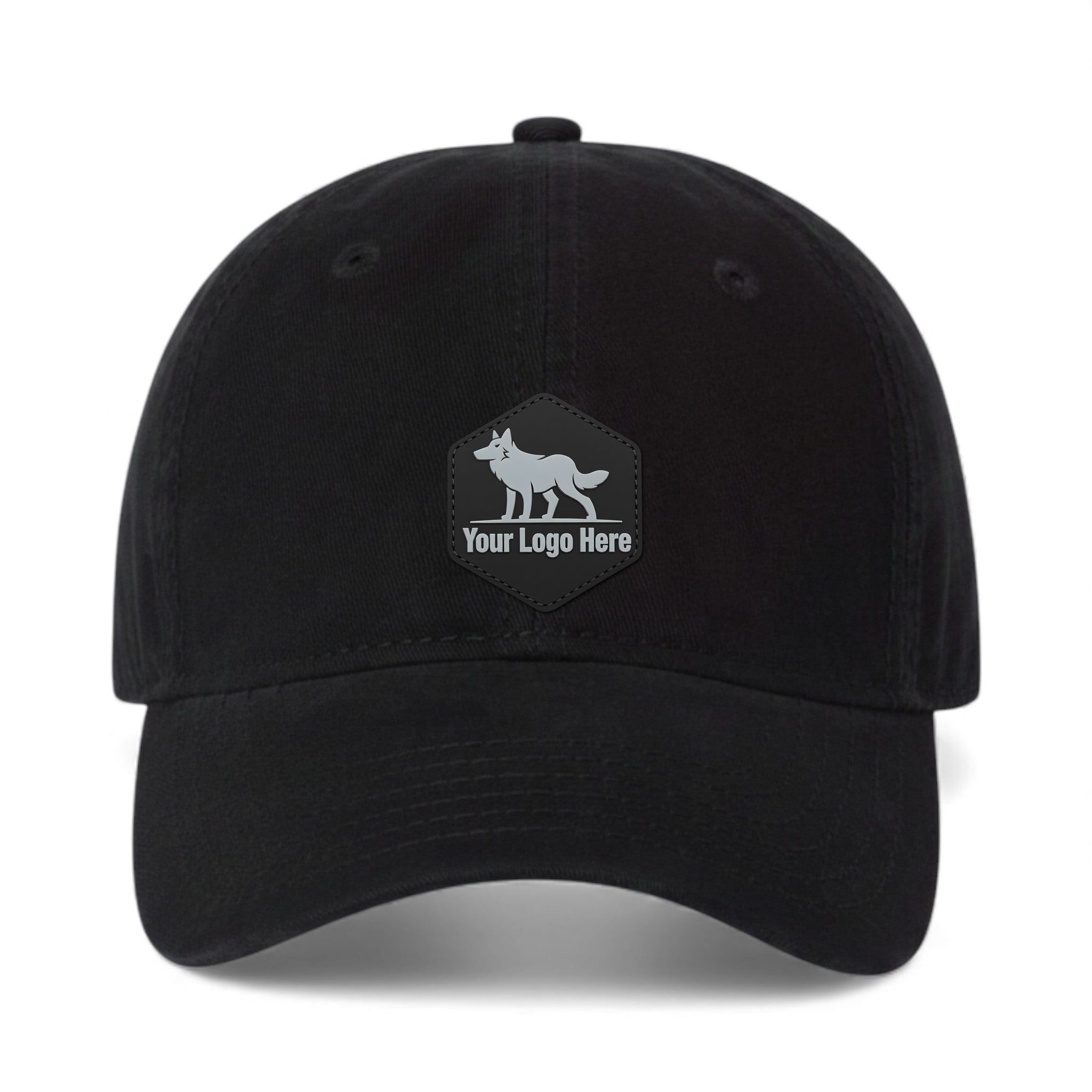 PVC patch preview of Valucap AH35 custom hat in black