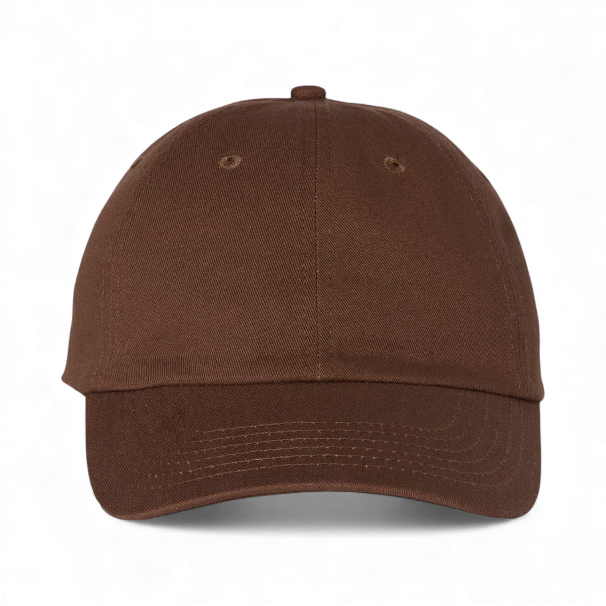 Front view of Valucap VC300A custom hat in brown