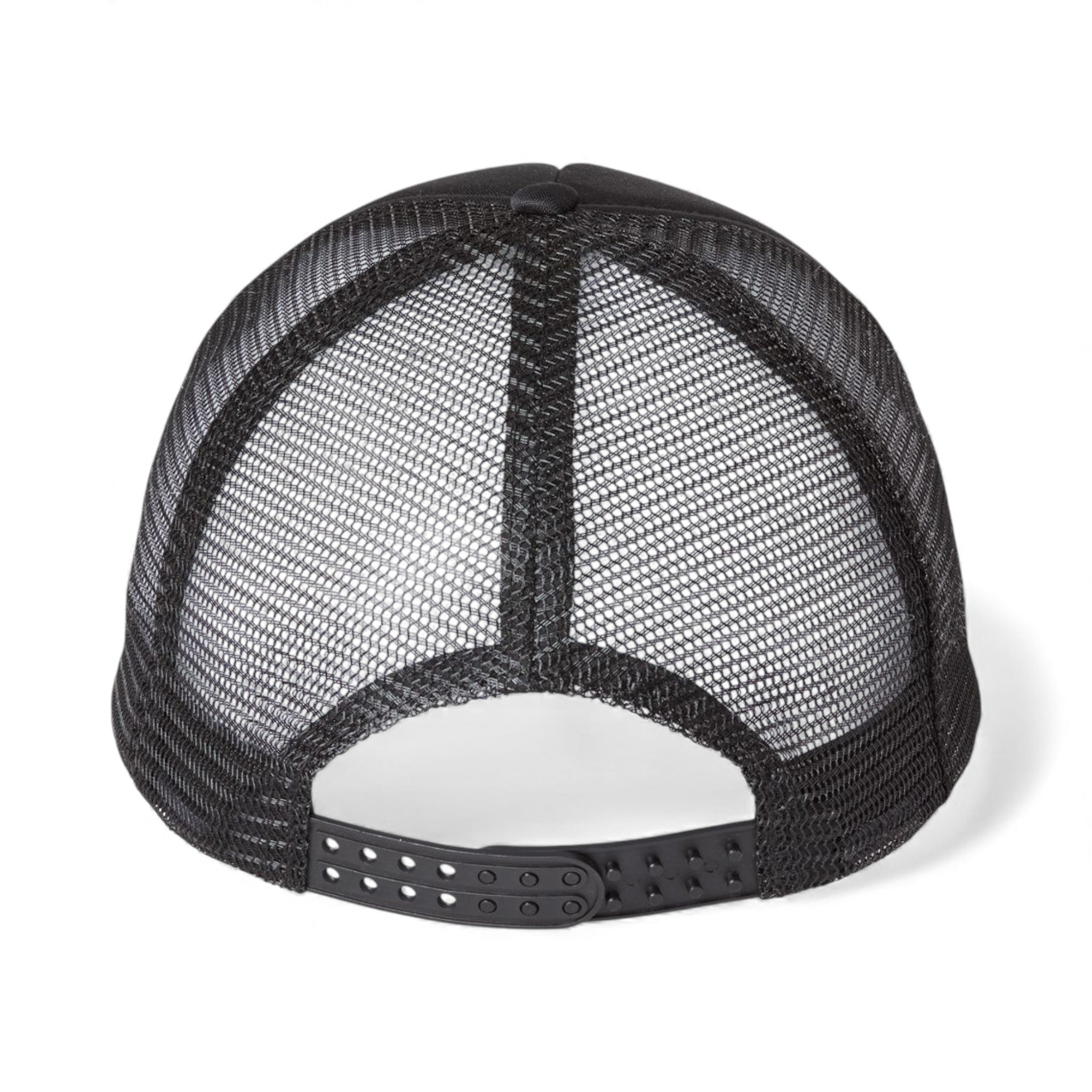 Back view of Valucap VC700 custom hat in black and black
