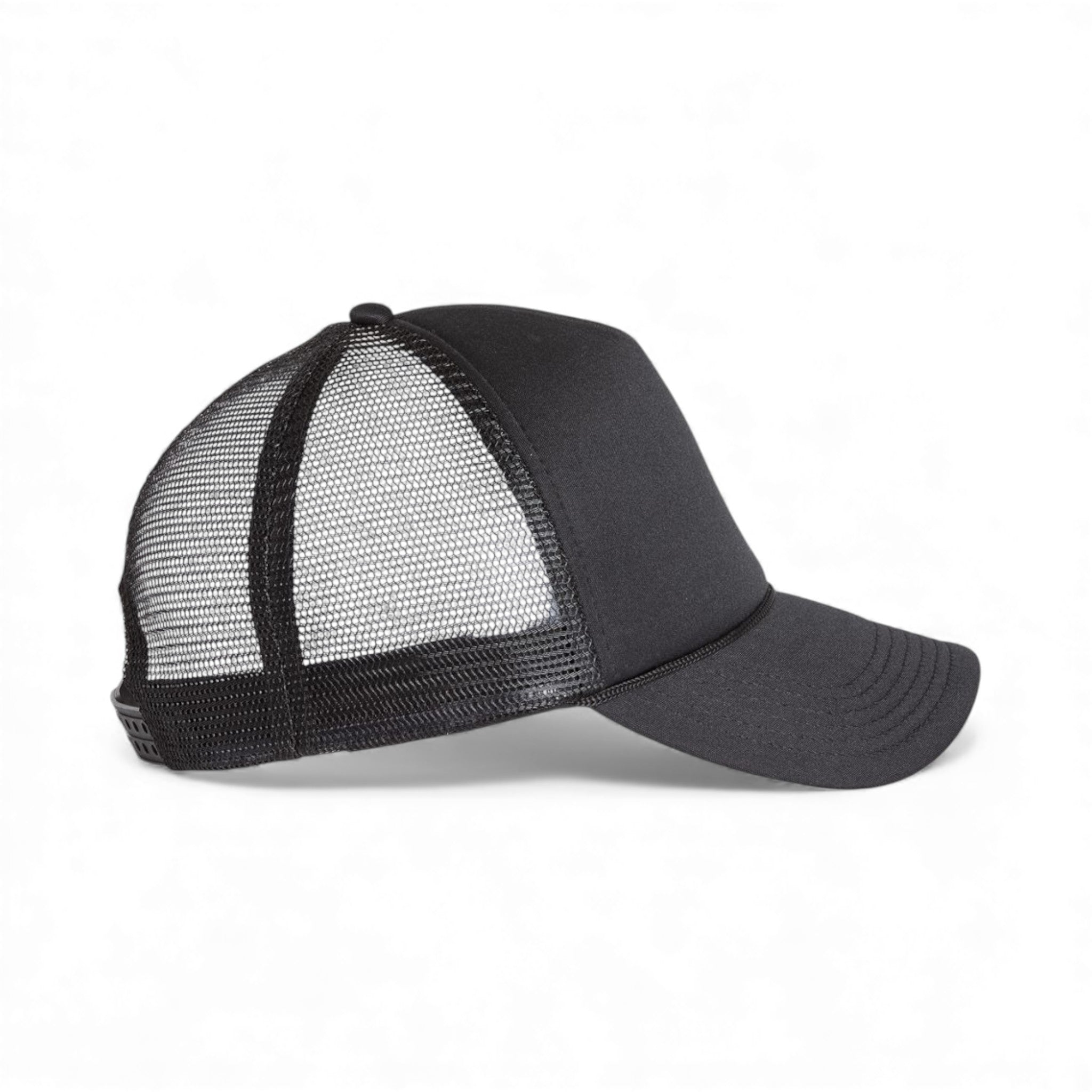Right side view of Valucap VC700 custom hat in black and black