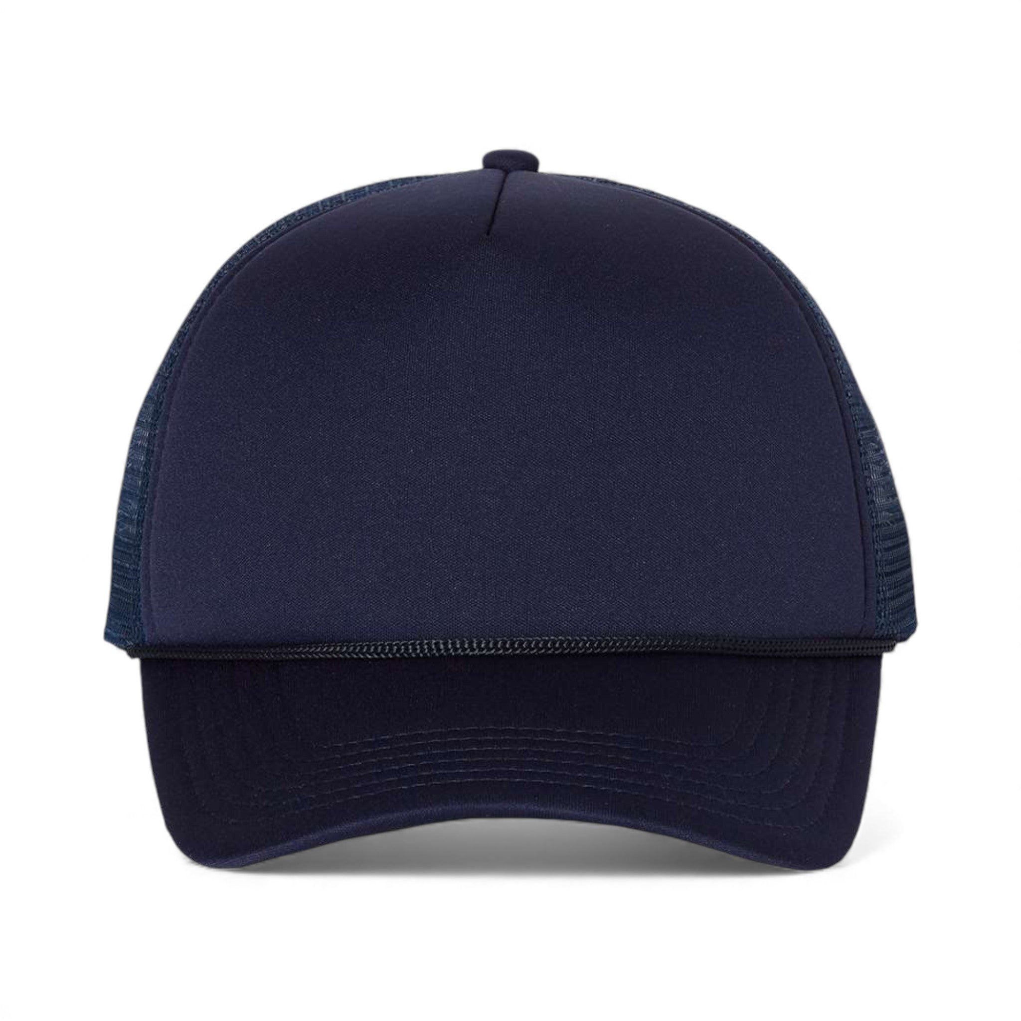 Front view of Valucap VC700 custom hat in navy and navy