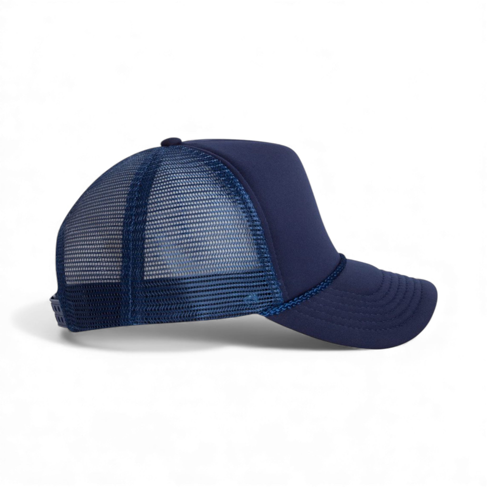 Right side view of Valucap VC700 custom hat in navy and navy
