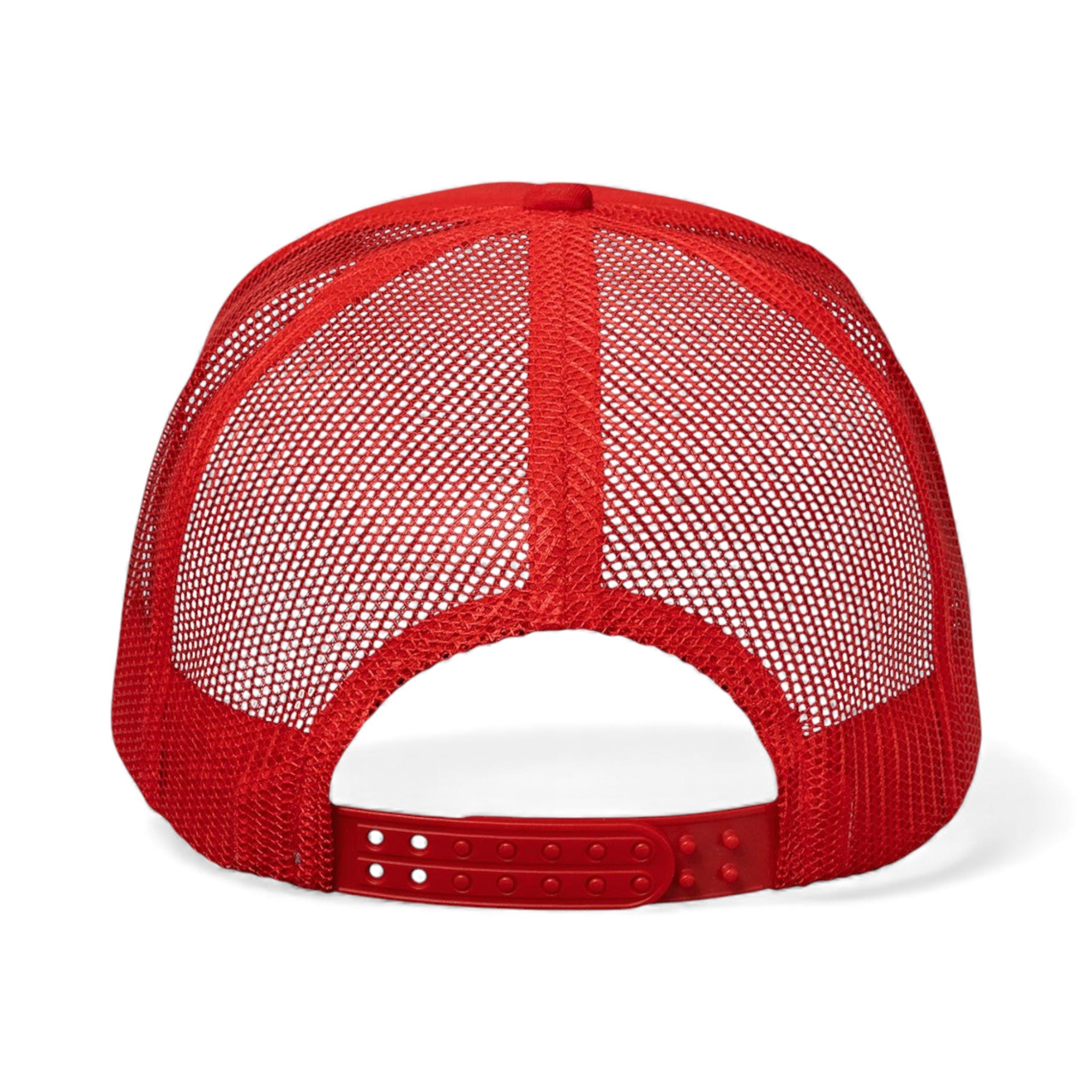 Back view of Valucap VC700 custom hat in red and red