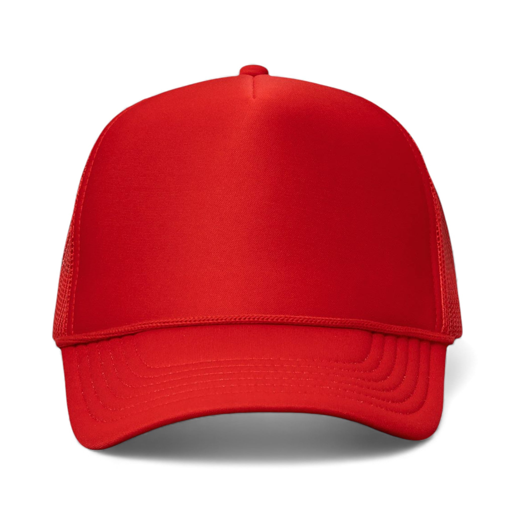 Front view of Valucap VC700 custom hat in red and red
