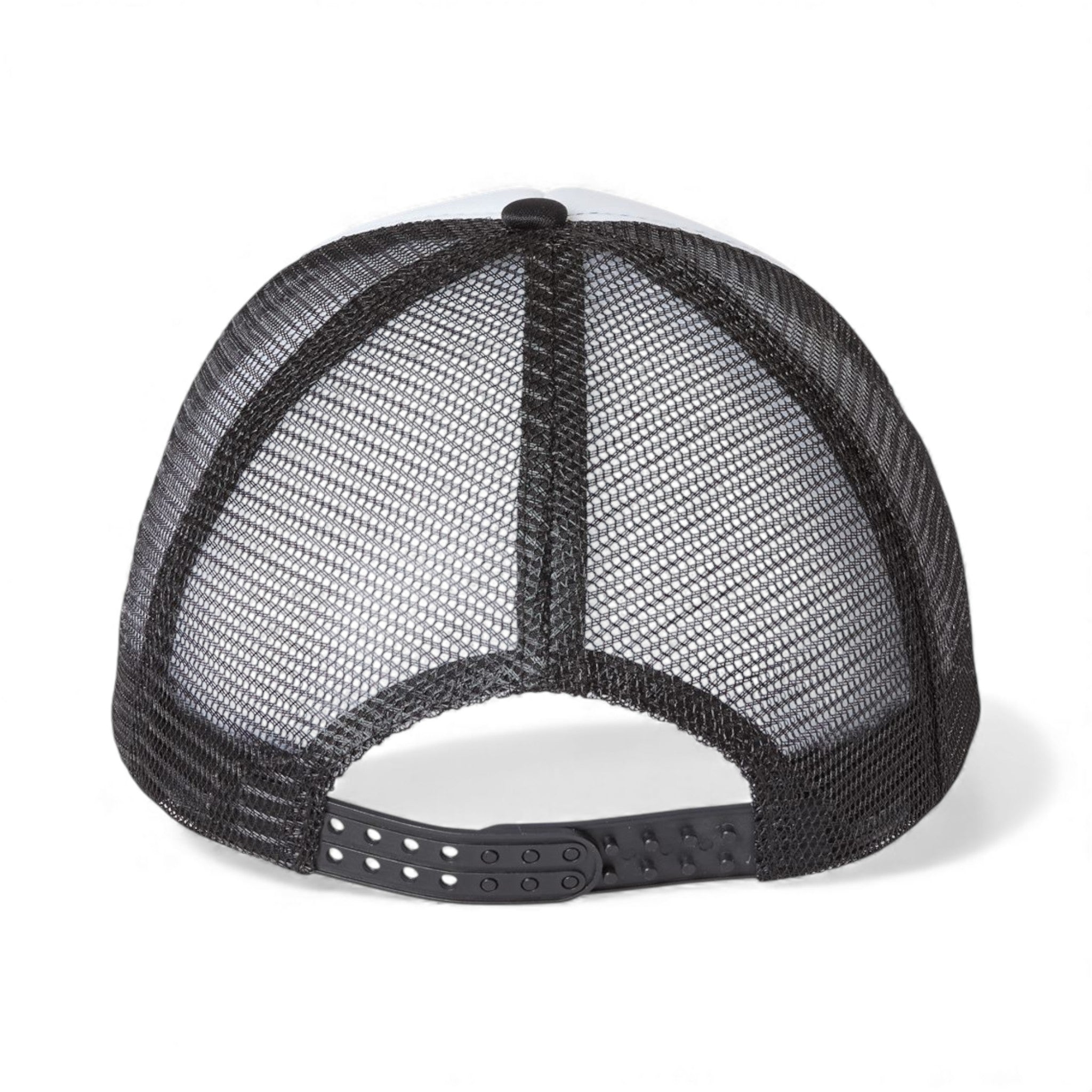 Back view of Valucap VC700 custom hat in white and black