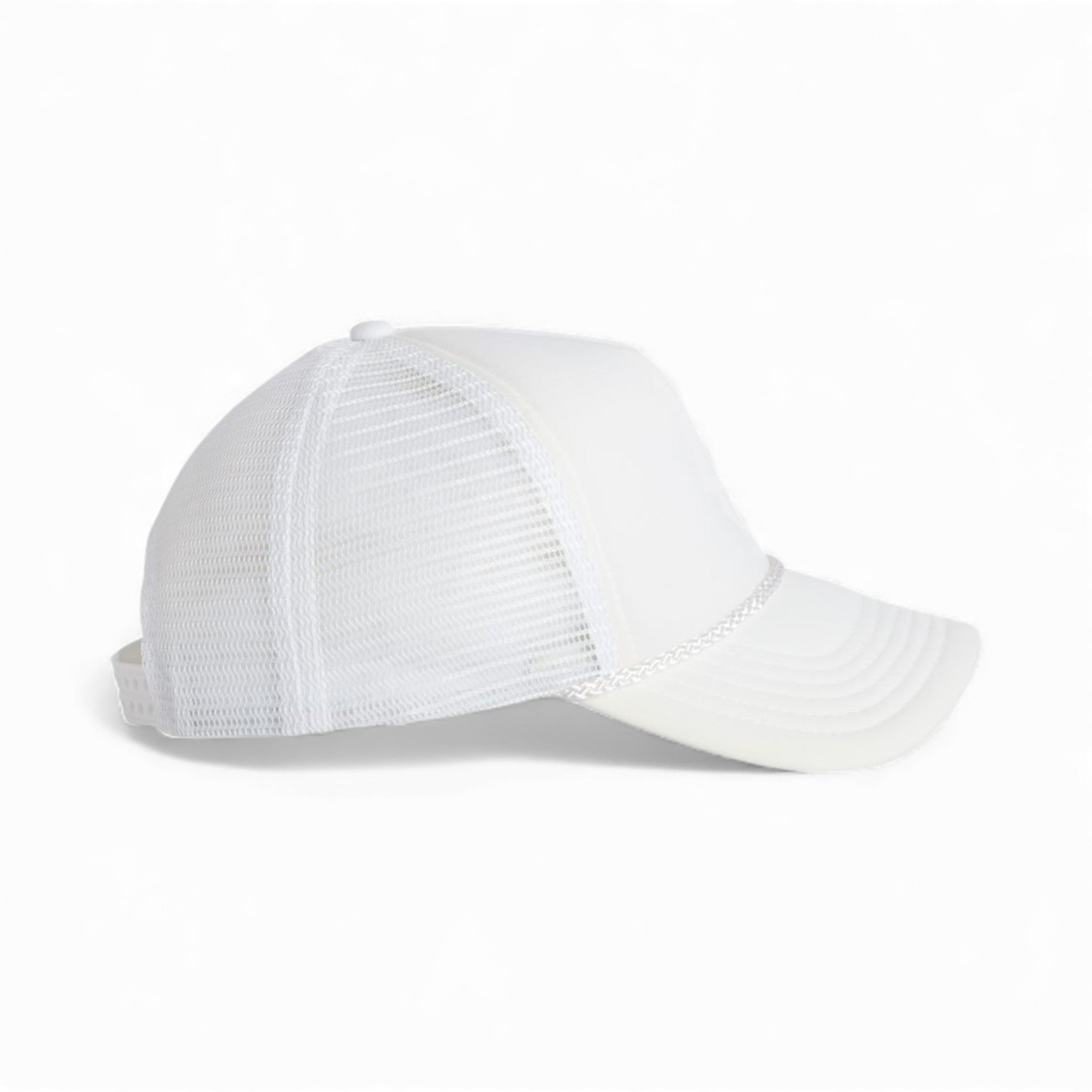 Right side view of Valucap VC700 custom hat in white and white