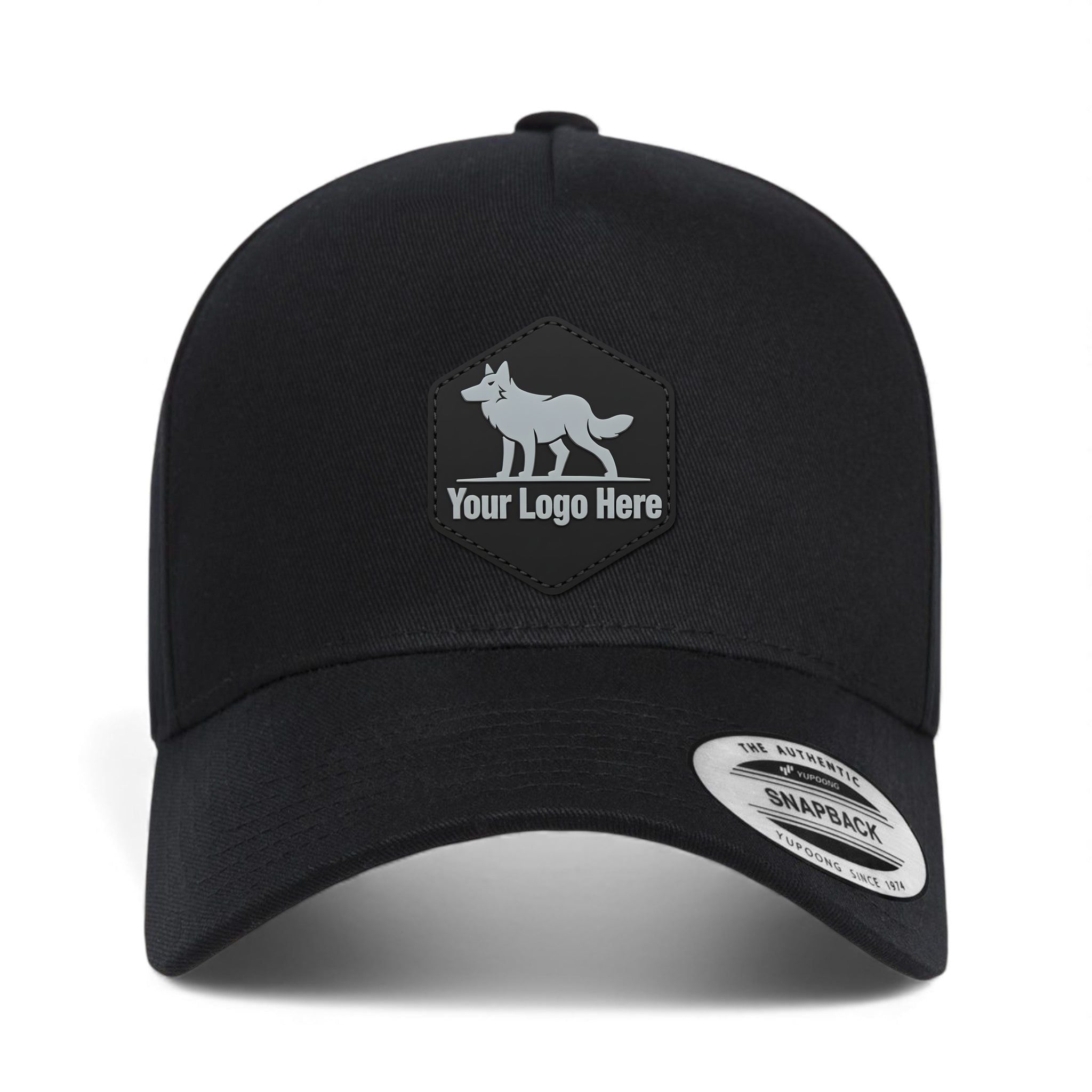 PVC patch preview of YP Classics 5079 custom hat in black