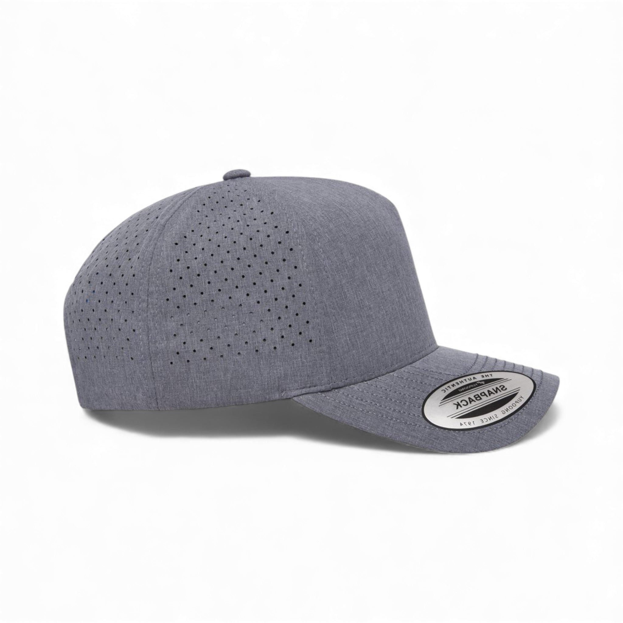 Right side view of YP Classics 5389AP custom hat in heather grey