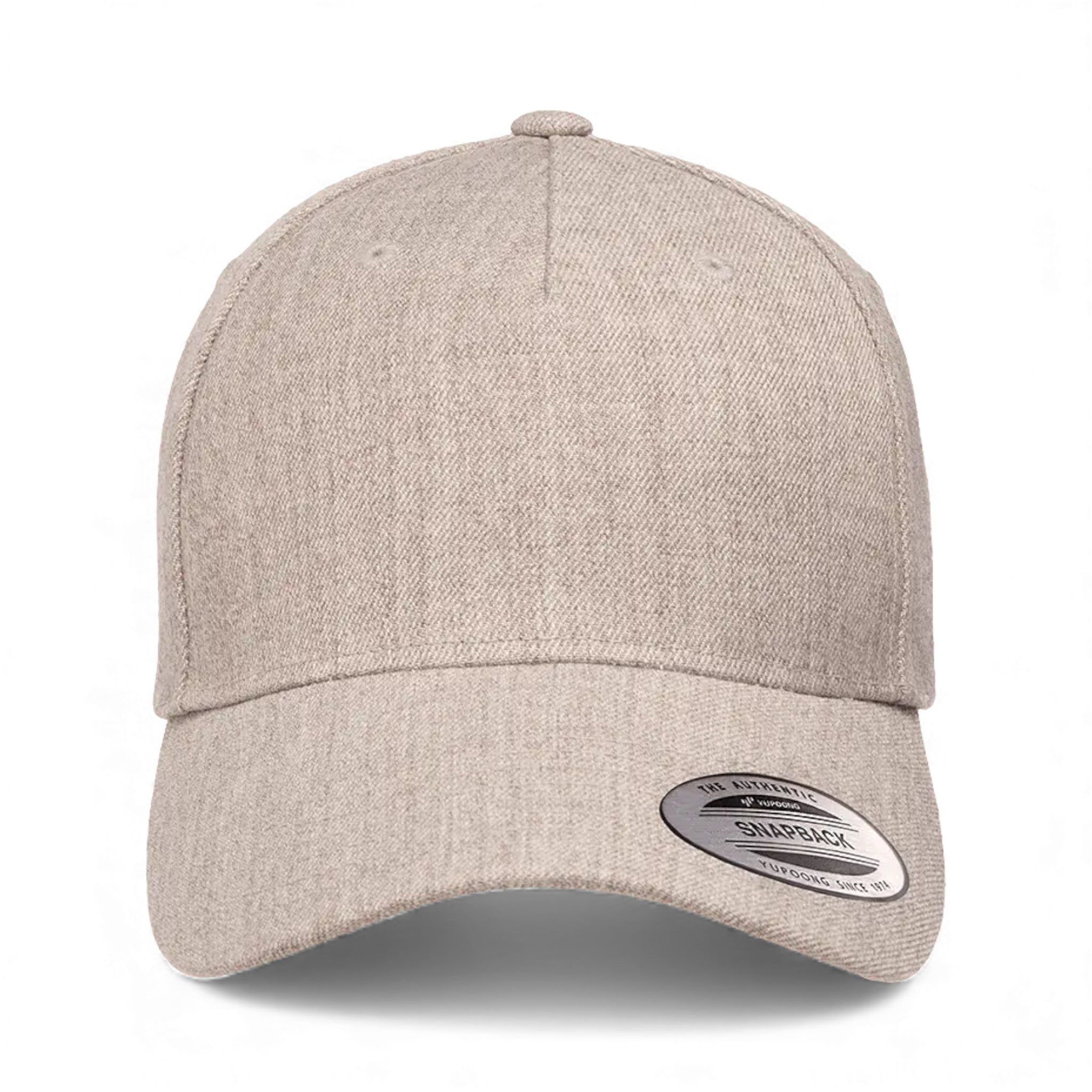 Front view of YP Classics 5789M custom hat in heather grey