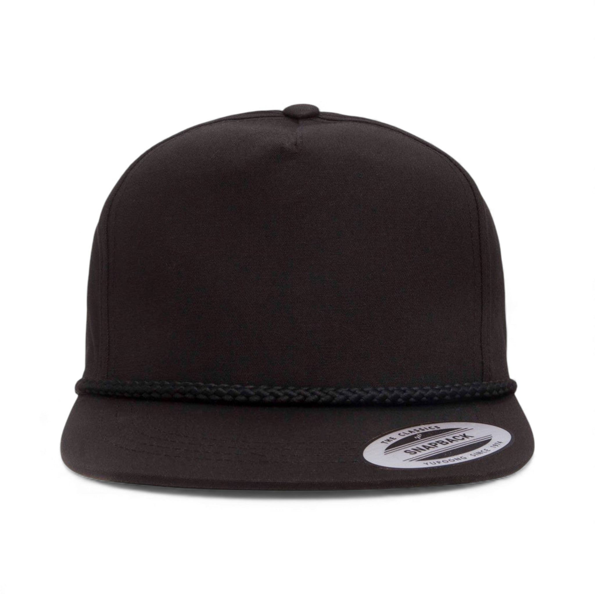 Front view of YP Classics 6002YP custom hat in black