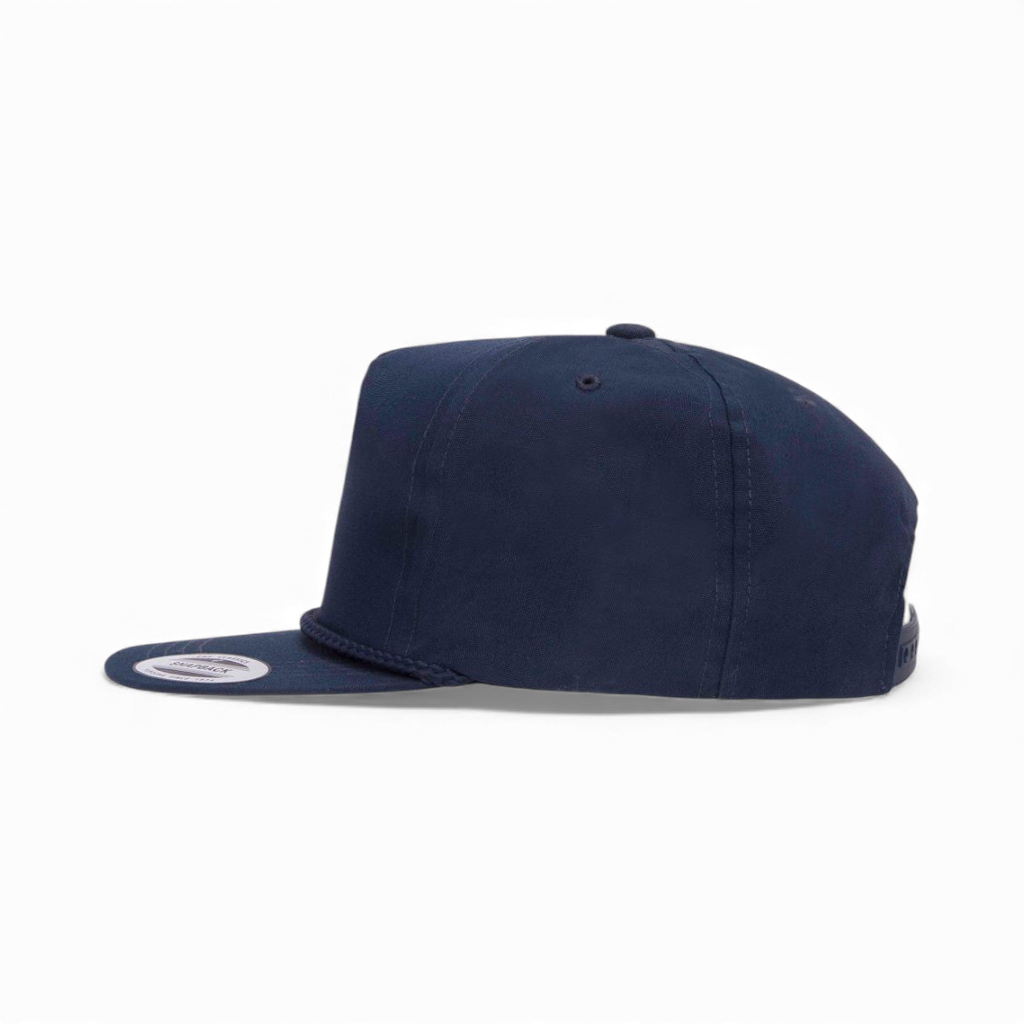 Left side view of YP Classics 6002YP custom hat in navy