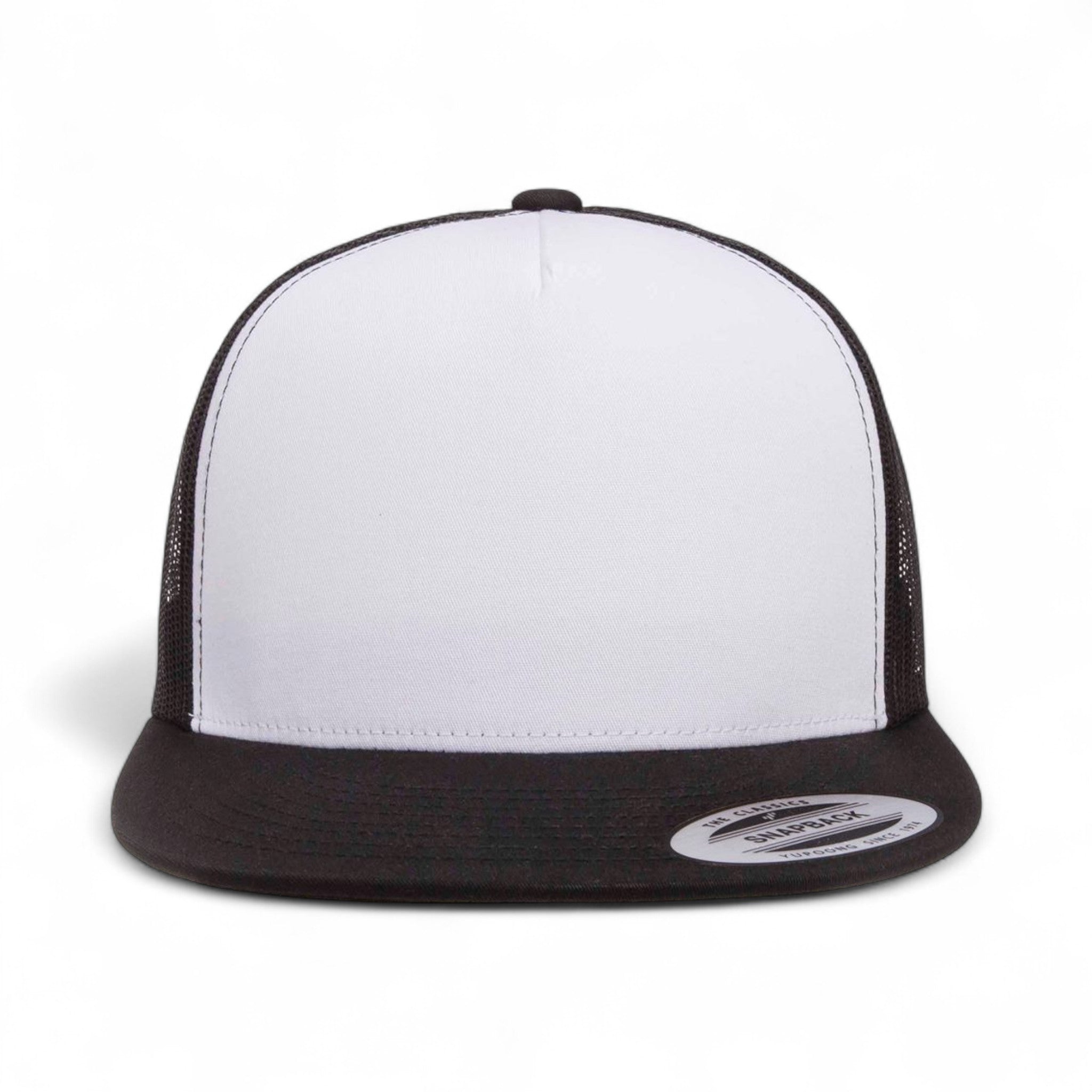 Front view of YP Classics 6006 custom hat in black, white and black