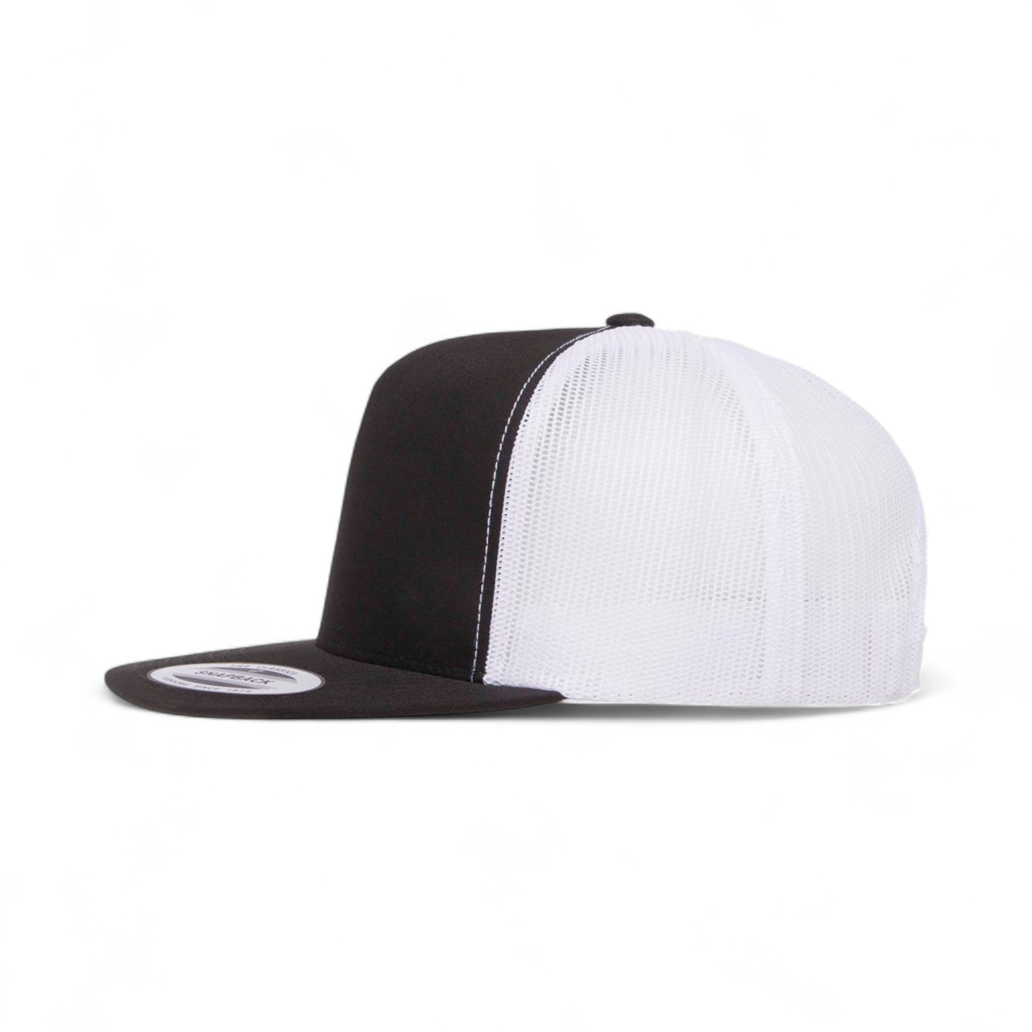 Left side view of YP Classics 6006 custom hat in black and white