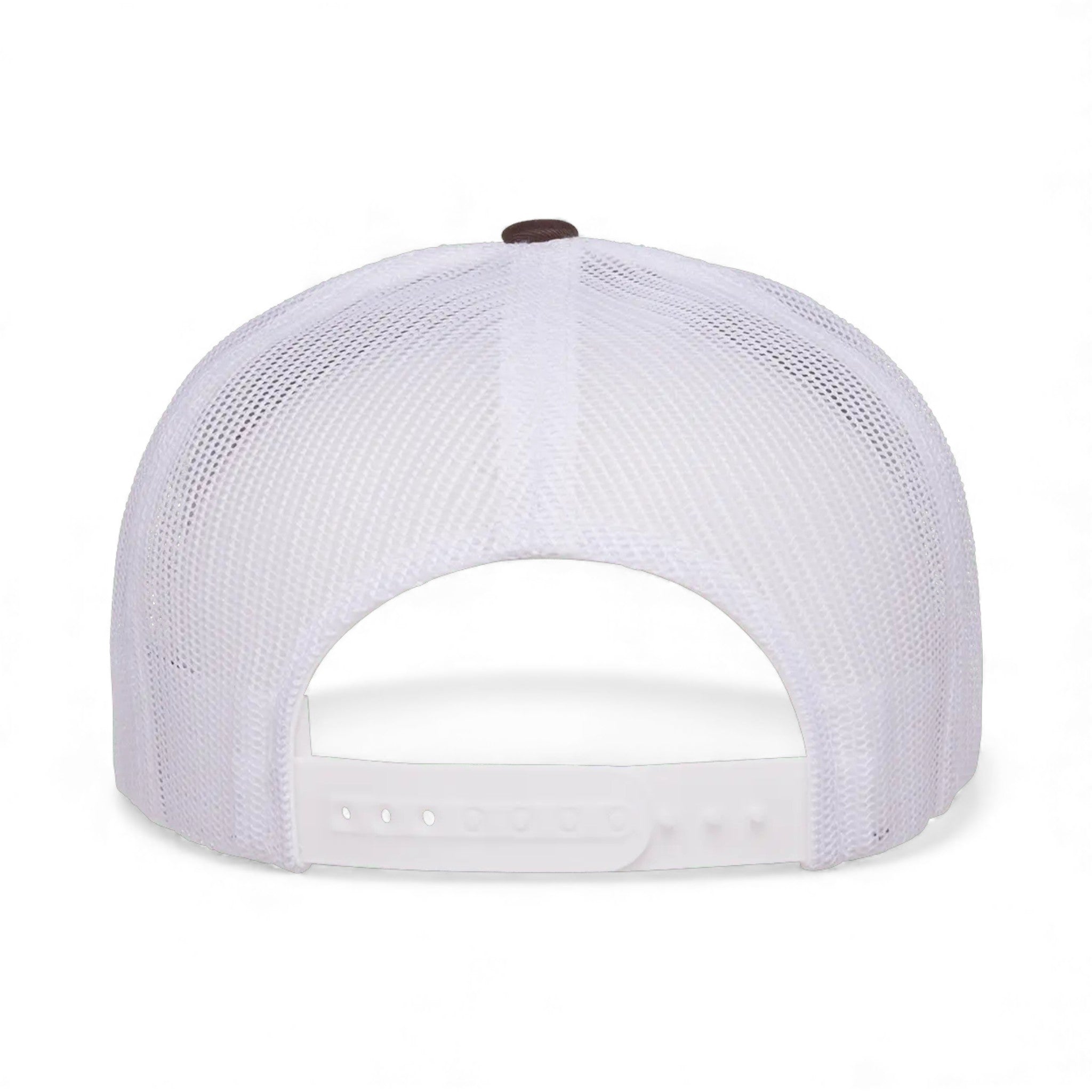 Back view of YP Classics 6006 custom hat in brown and white