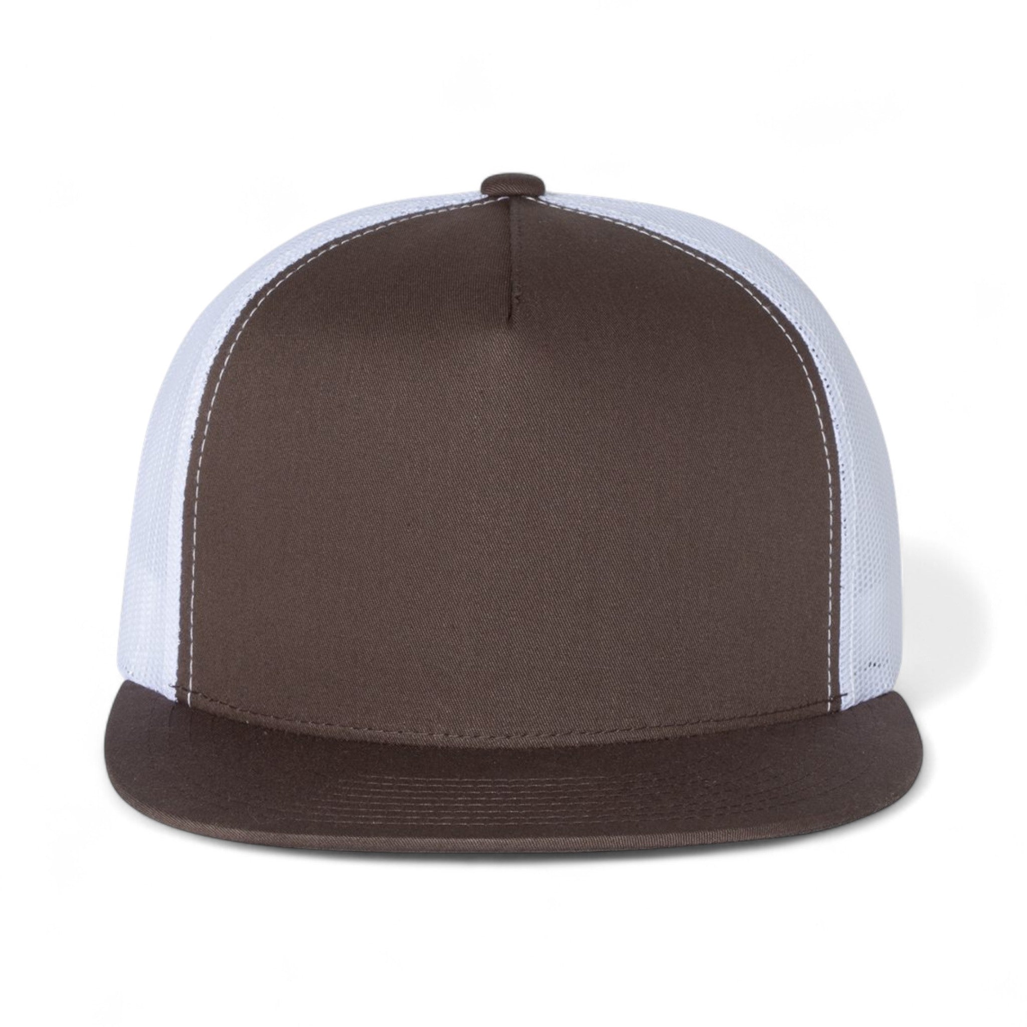 Front view of YP Classics 6006 custom hat in brown and white