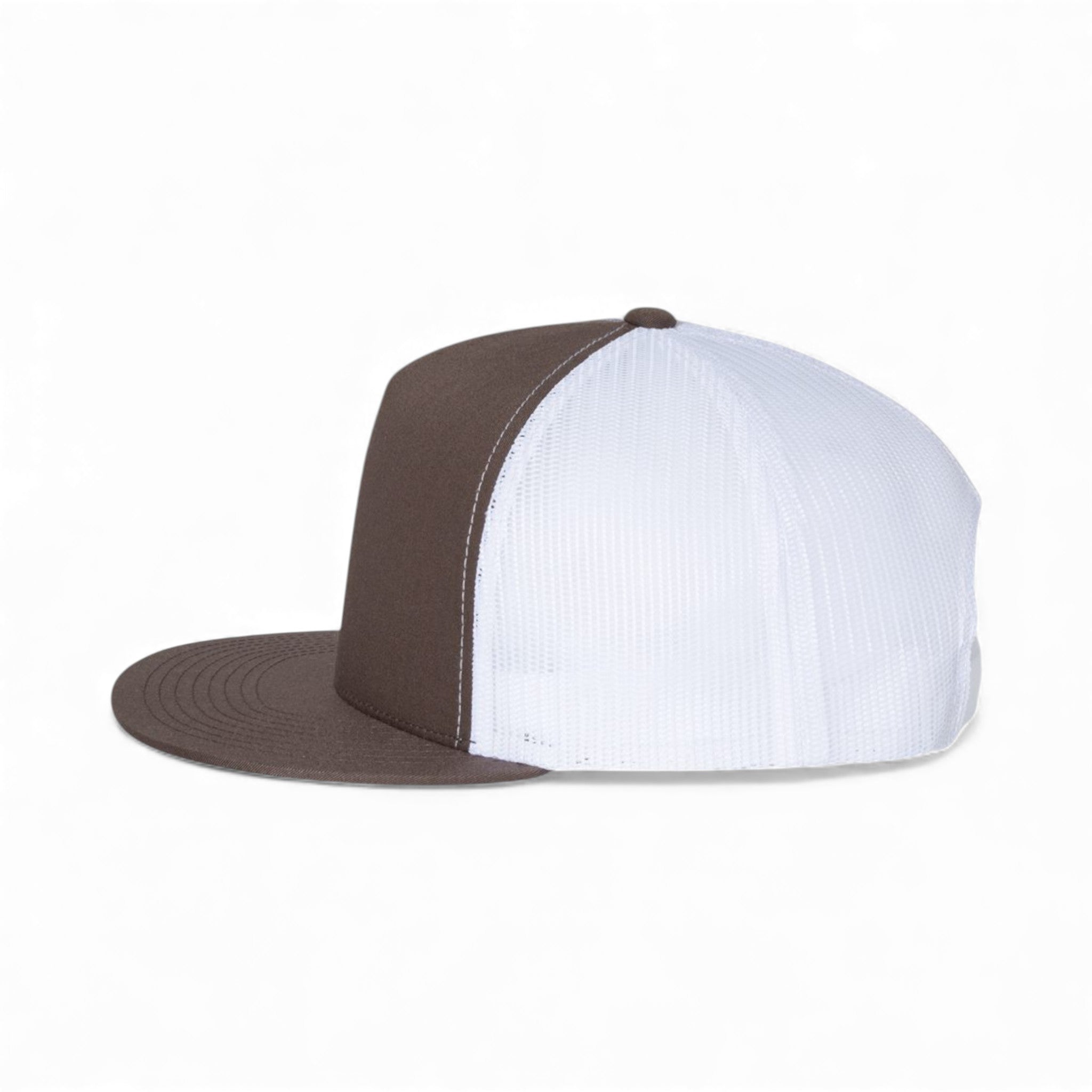 Left side view of YP Classics 6006 custom hat in brown and white