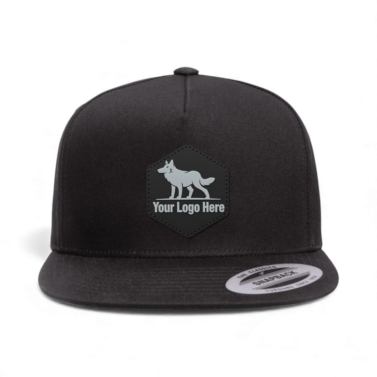 PVC patch preview of YP Classics 6007 custom hat in black