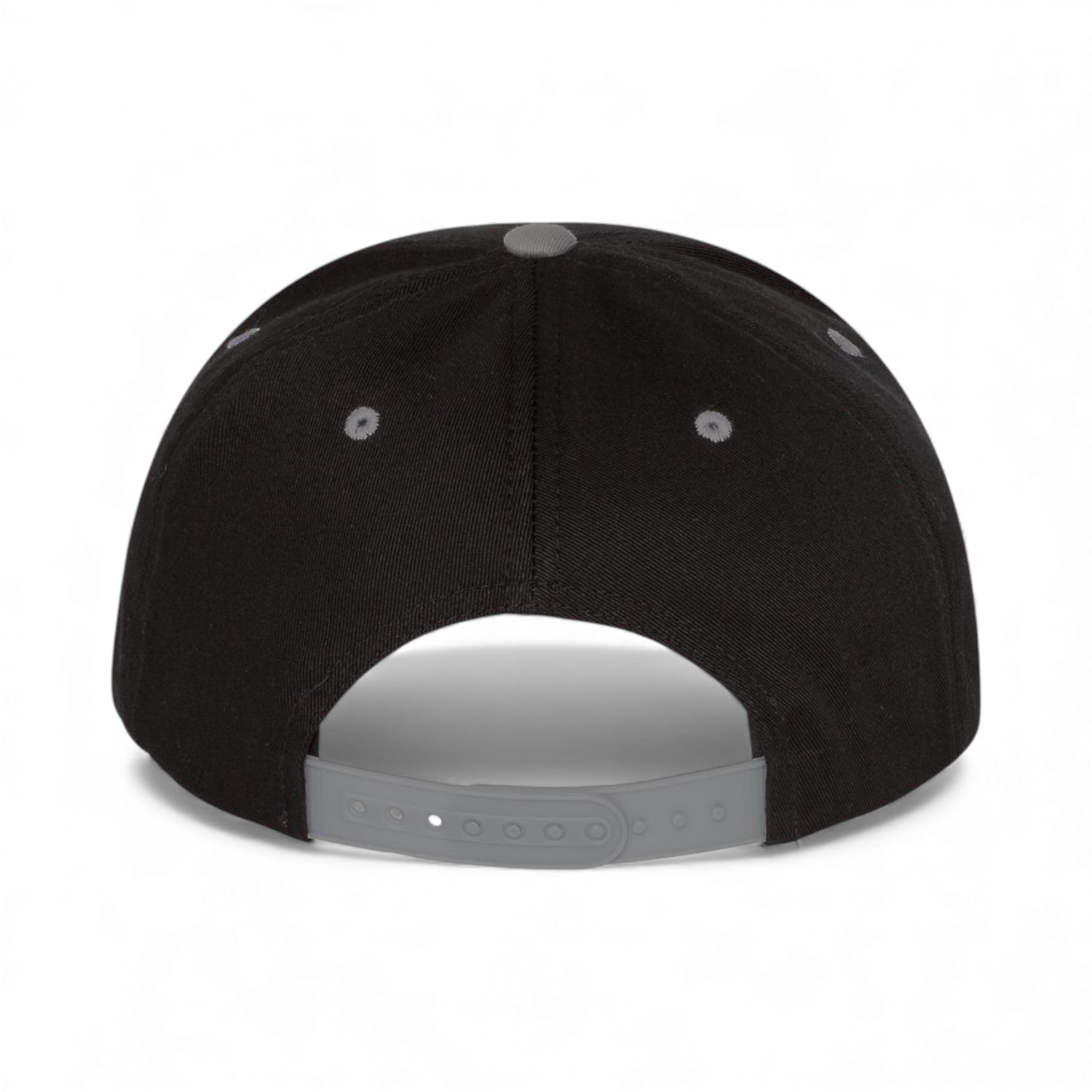 Back view of YP Classics 6007 custom hat in black and grey